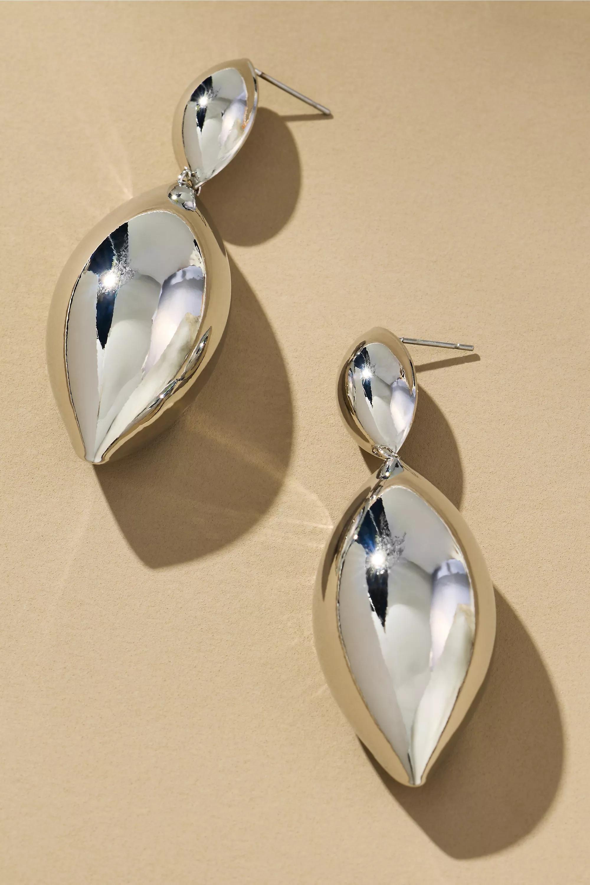 Twisted Teardrop Earrings, Silver, A501_0007, large image number 0