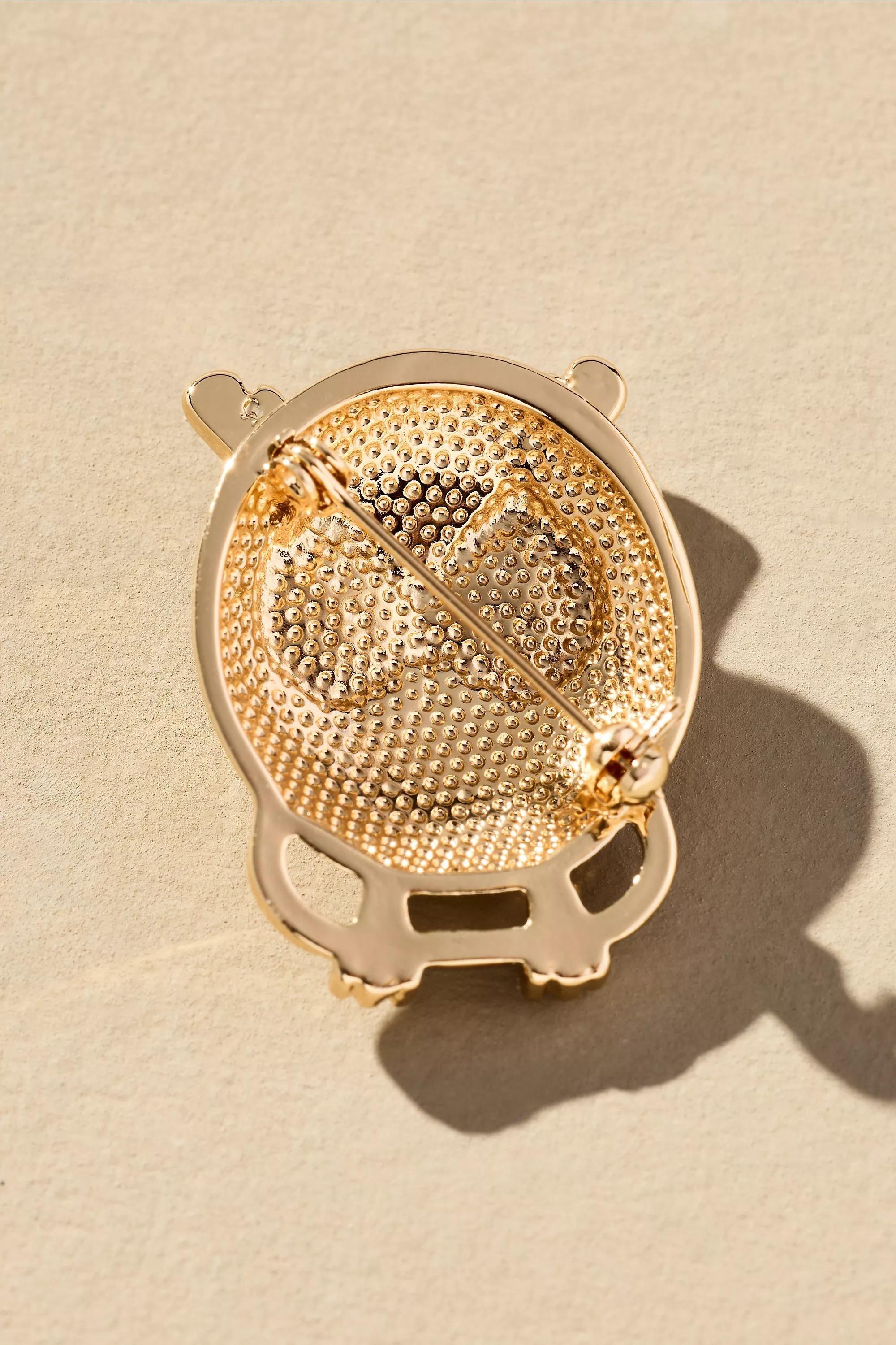 Owl Brooch, Gold, A501_0070, large image number 1