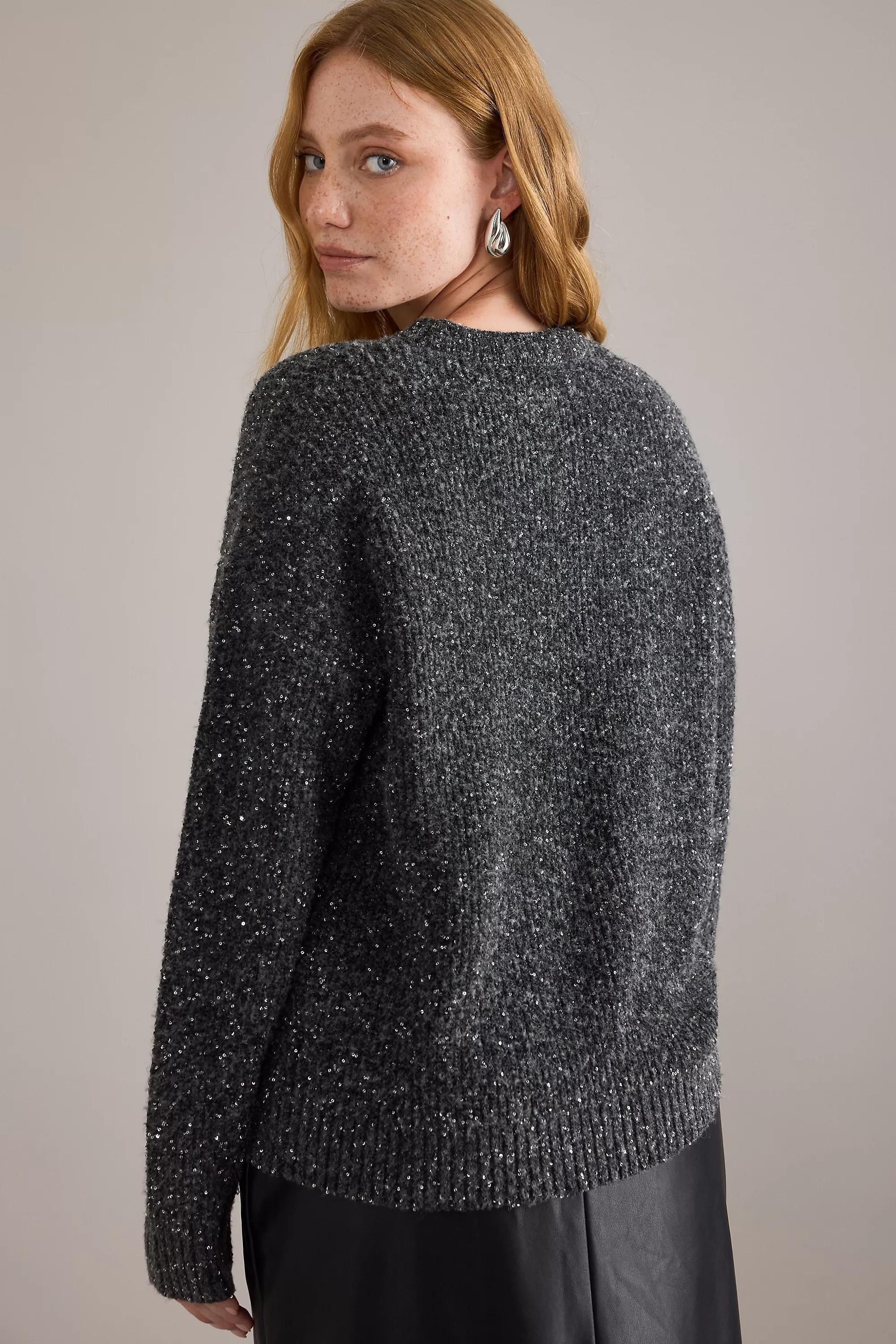 By Anthropologie Sequin Jumper, Grey, A501_0004, large image number 1