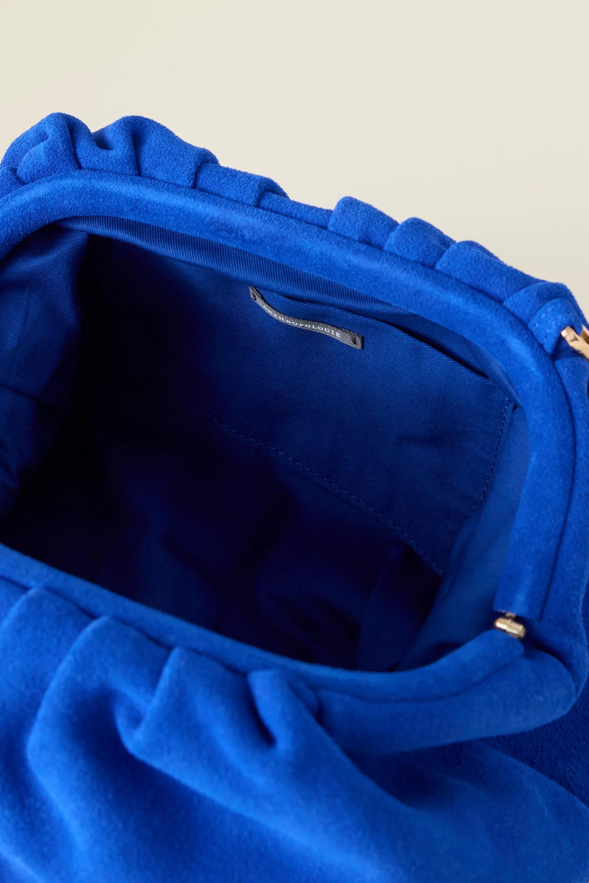 The Frankie Suede Clutch Bag, Blue, A501_0040, large image number 2