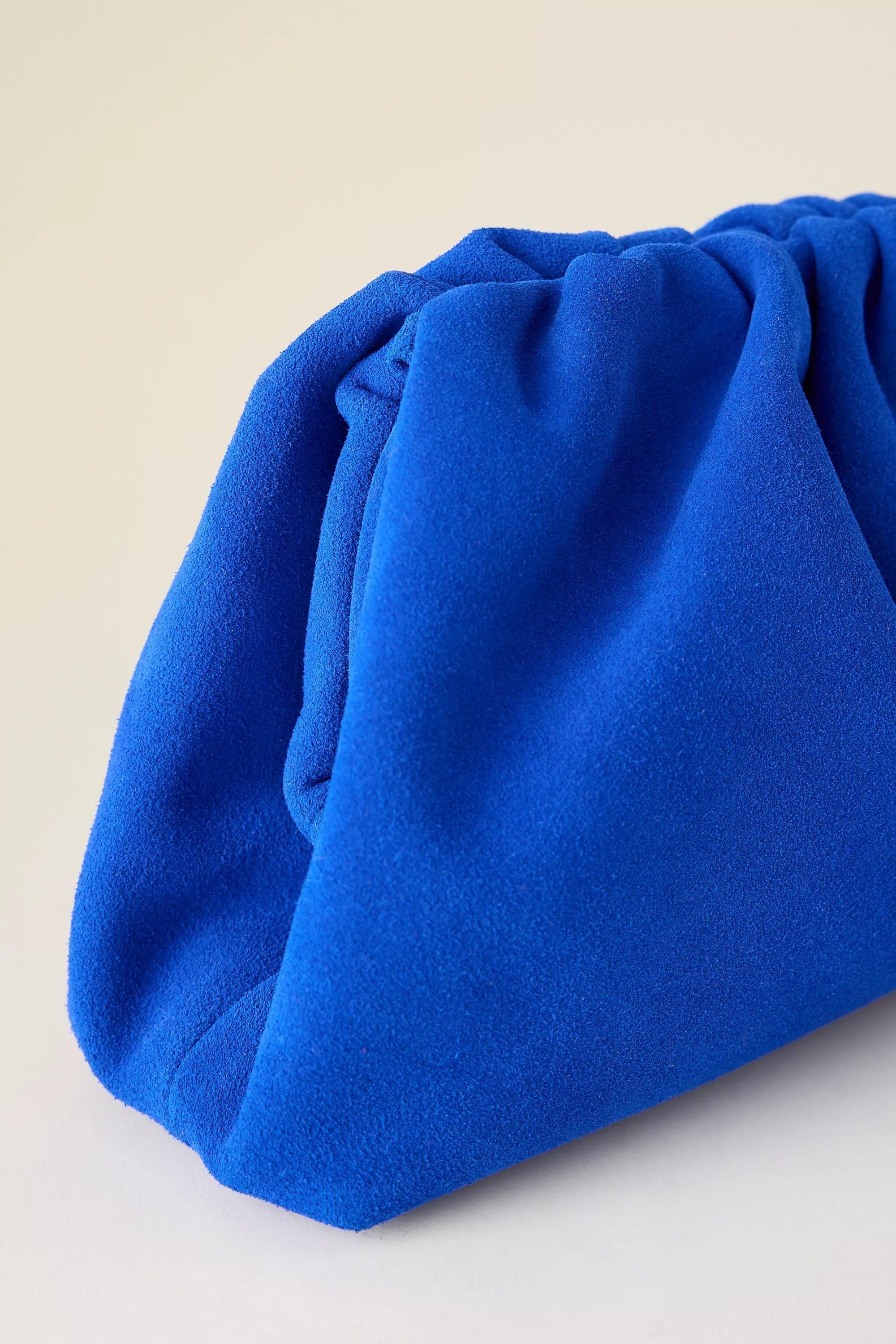 The Frankie Suede Clutch Bag, Blue, A501_0040, large image number 3