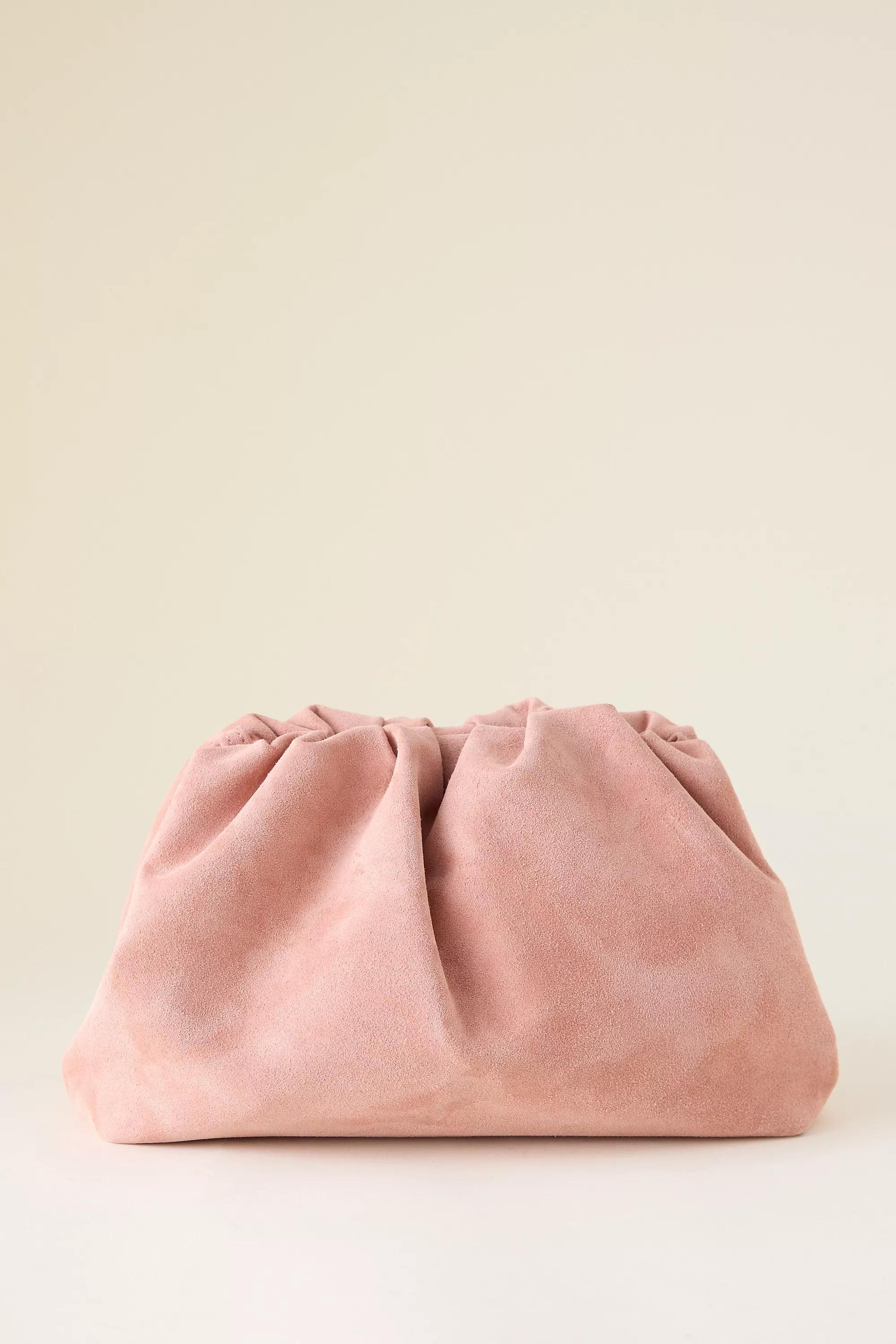 The Frankie Suede Clutch Bag, Pink, A501_0066, large image number 1