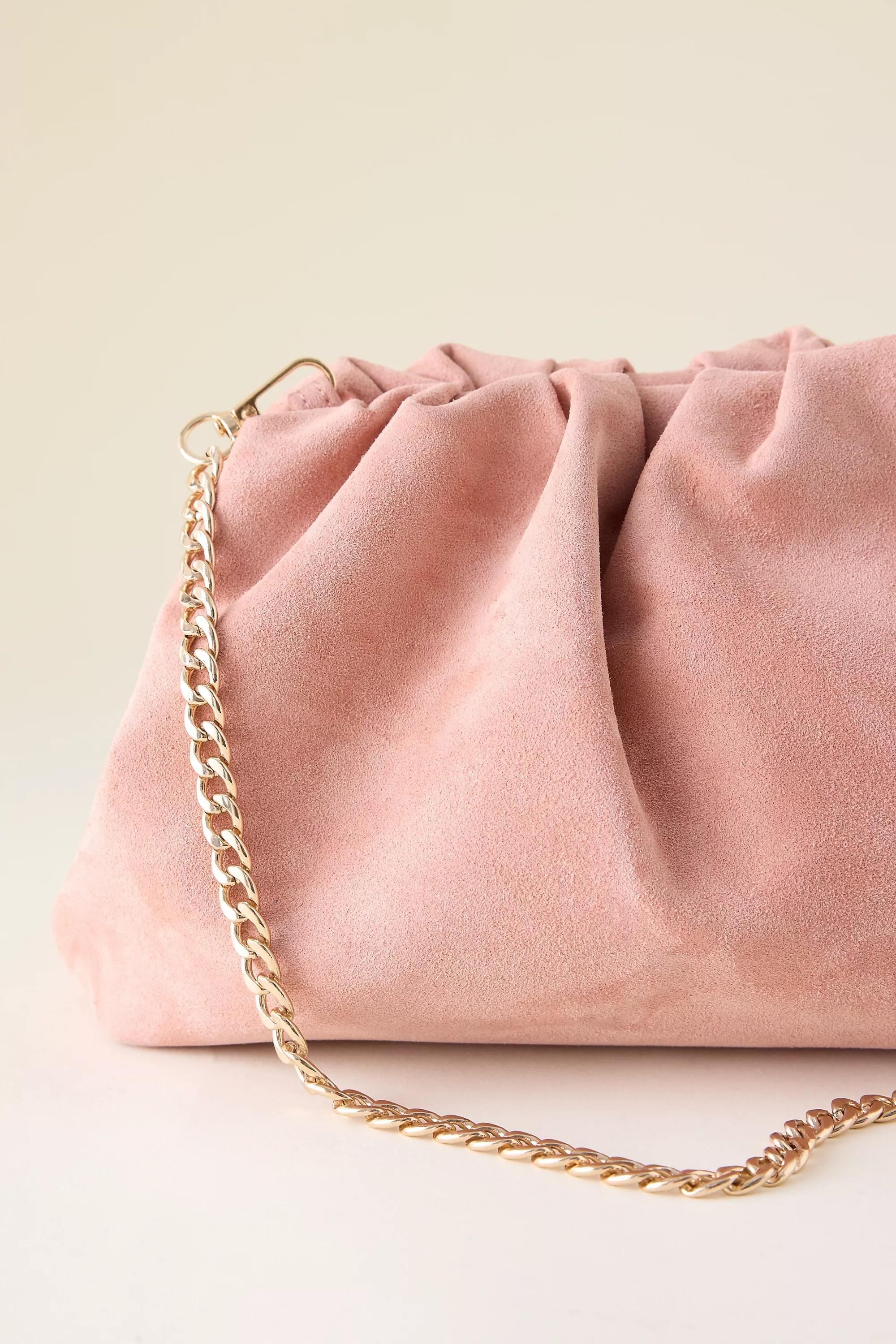 The Frankie Suede Clutch Bag, Pink, A501_0066, large image number 2