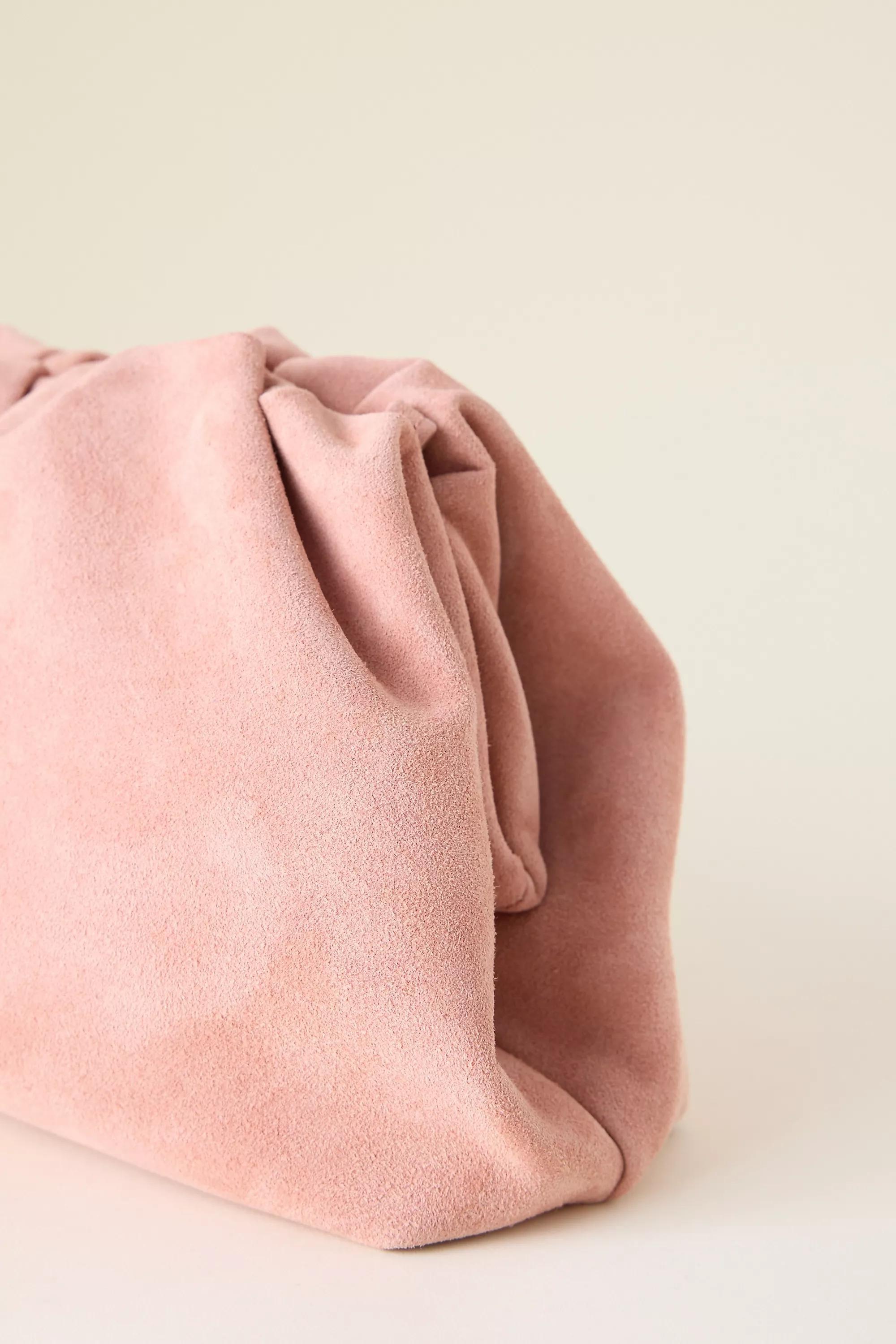 The Frankie Suede Clutch Bag, Pink, A501_0066, large image number 4