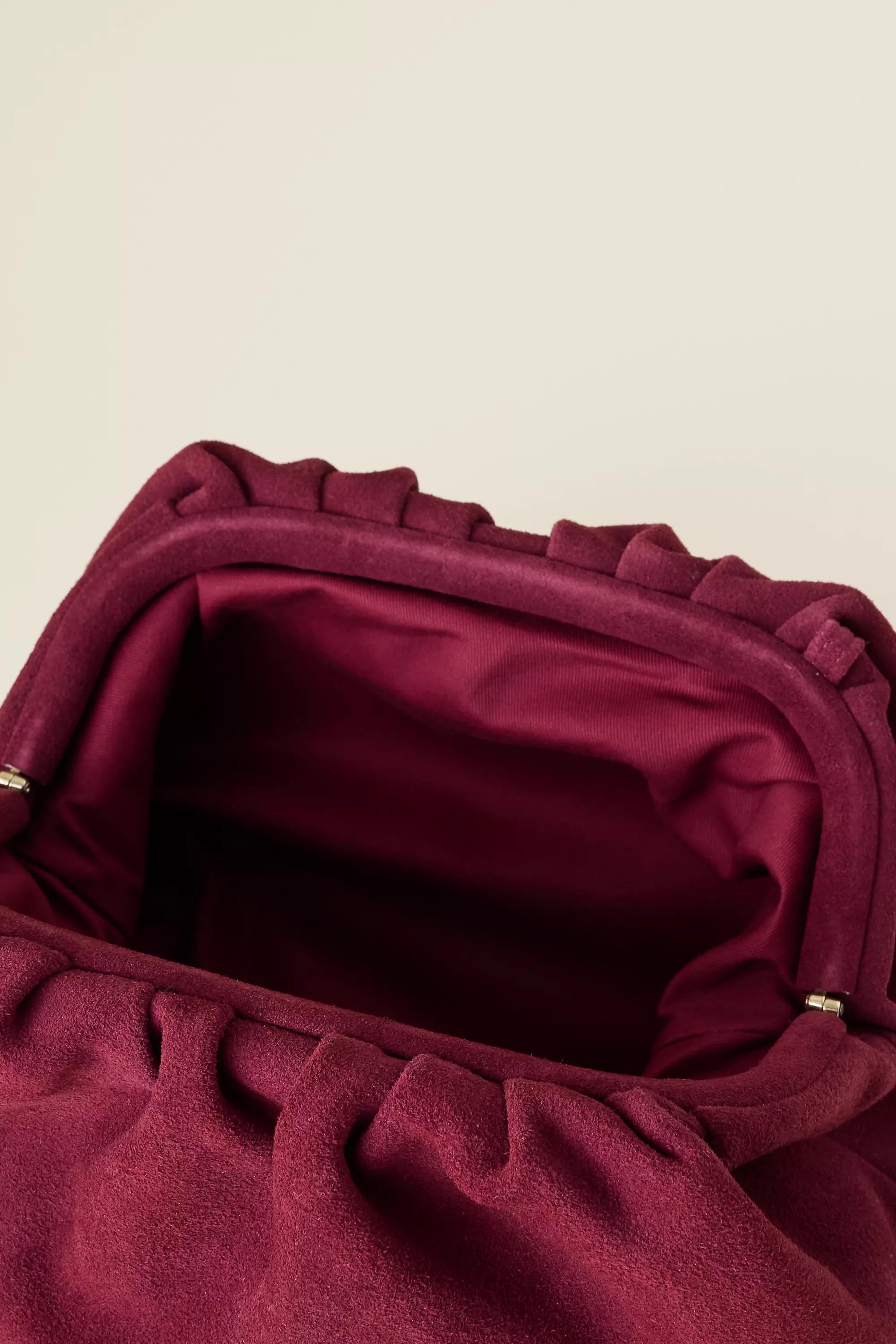 The Frankie Suede Clutch Bag, Burgundy, A501_0259, large image number 4