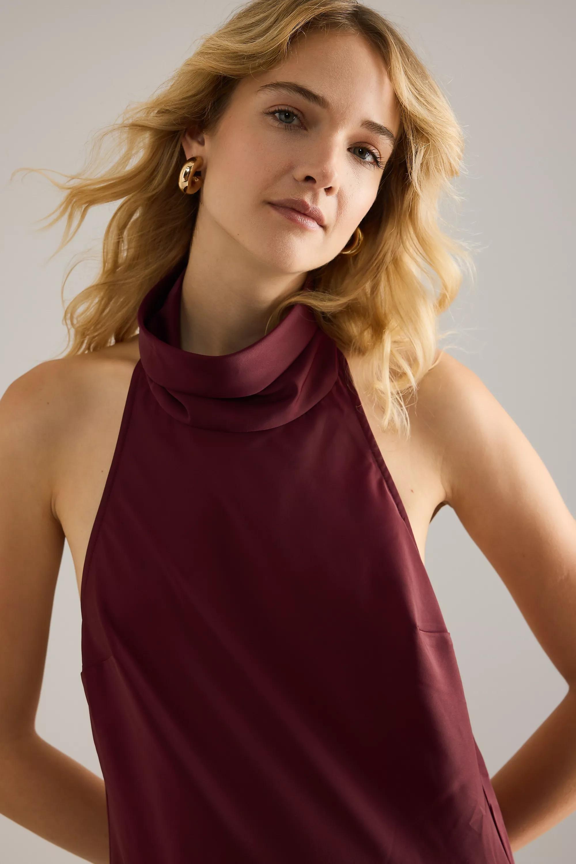 Halter Maxi Dress, Wine, A501_0061, large image number 4