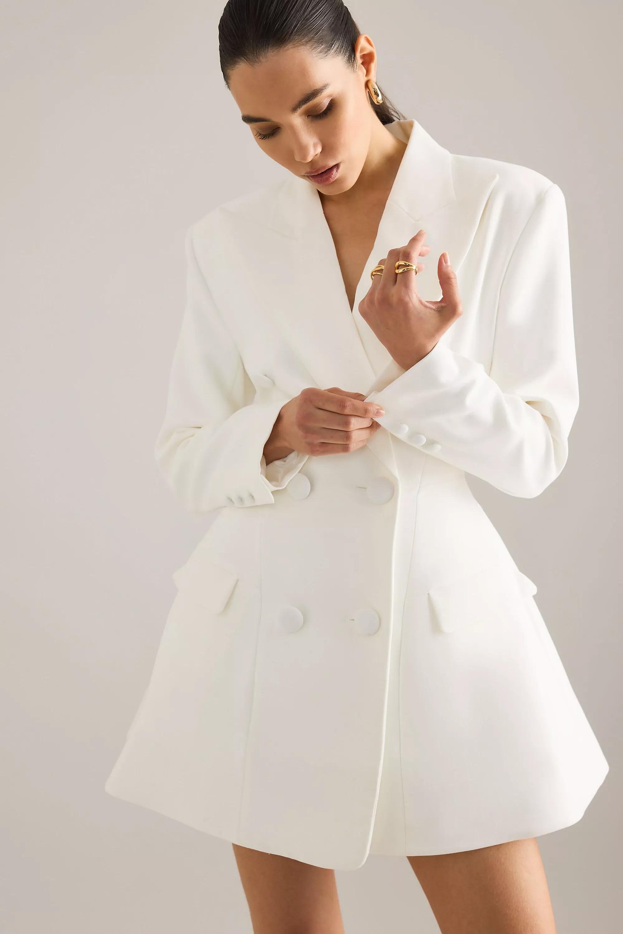 Bardot Janna Hourglass Blazer Dress, White, A501_0010, medium