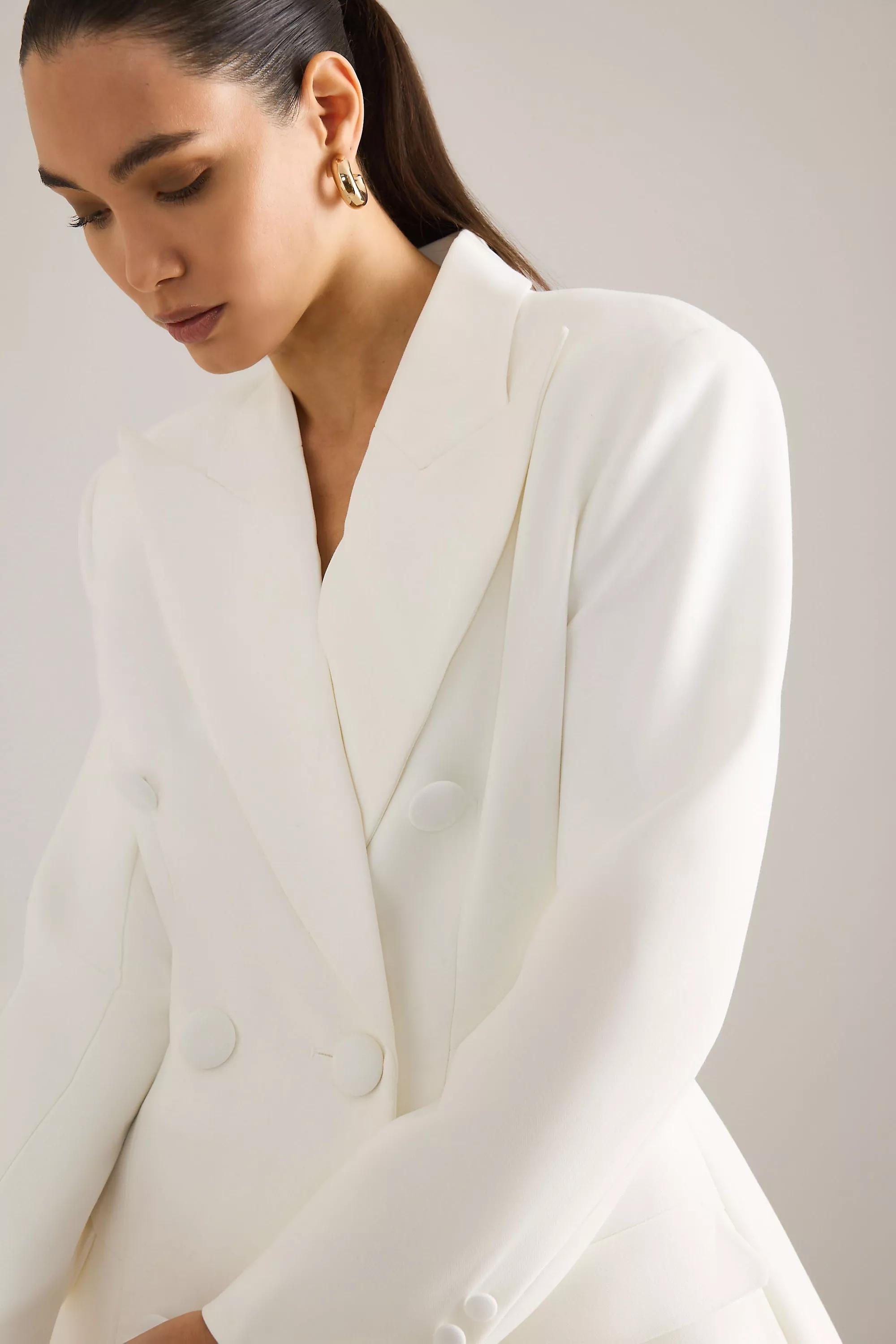 Bardot Janna Hourglass Blazer Dress, White, A501_0010, large image number 3