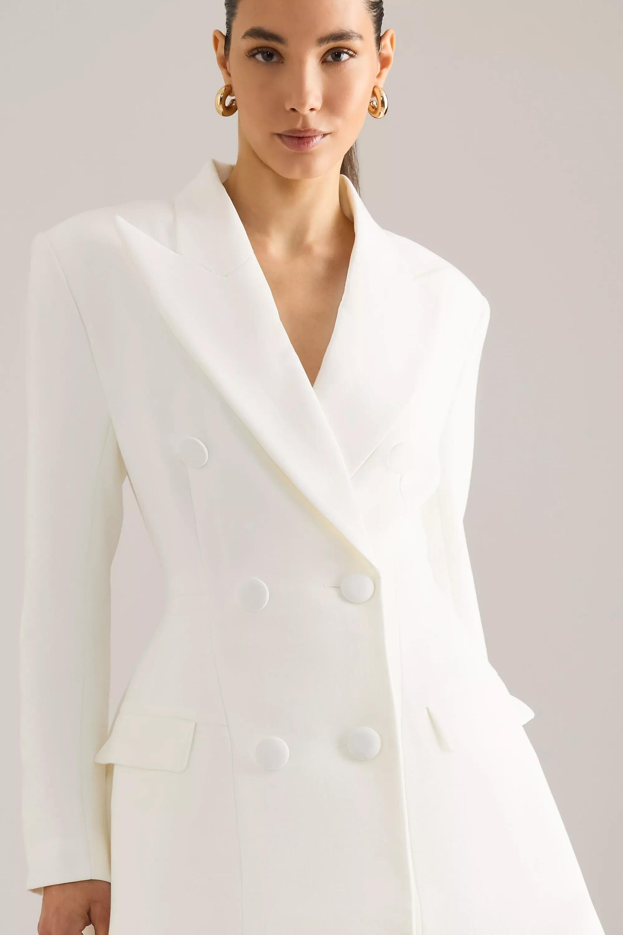 Bardot Janna Hourglass Blazer Dress, White, A501_0010, large image number 4