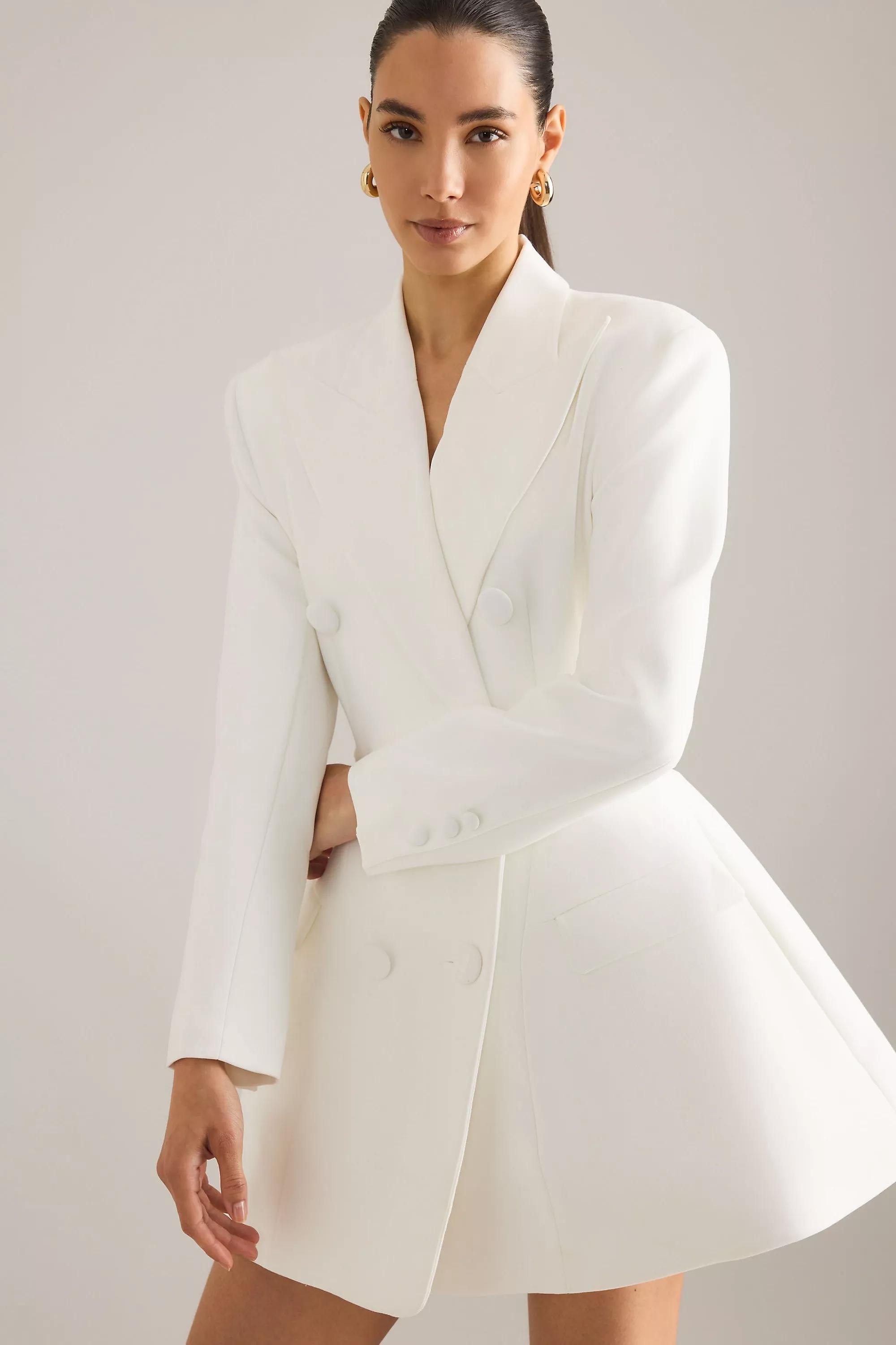 Bardot Janna Hourglass Blazer Dress, White, A501_0010, large image number 8