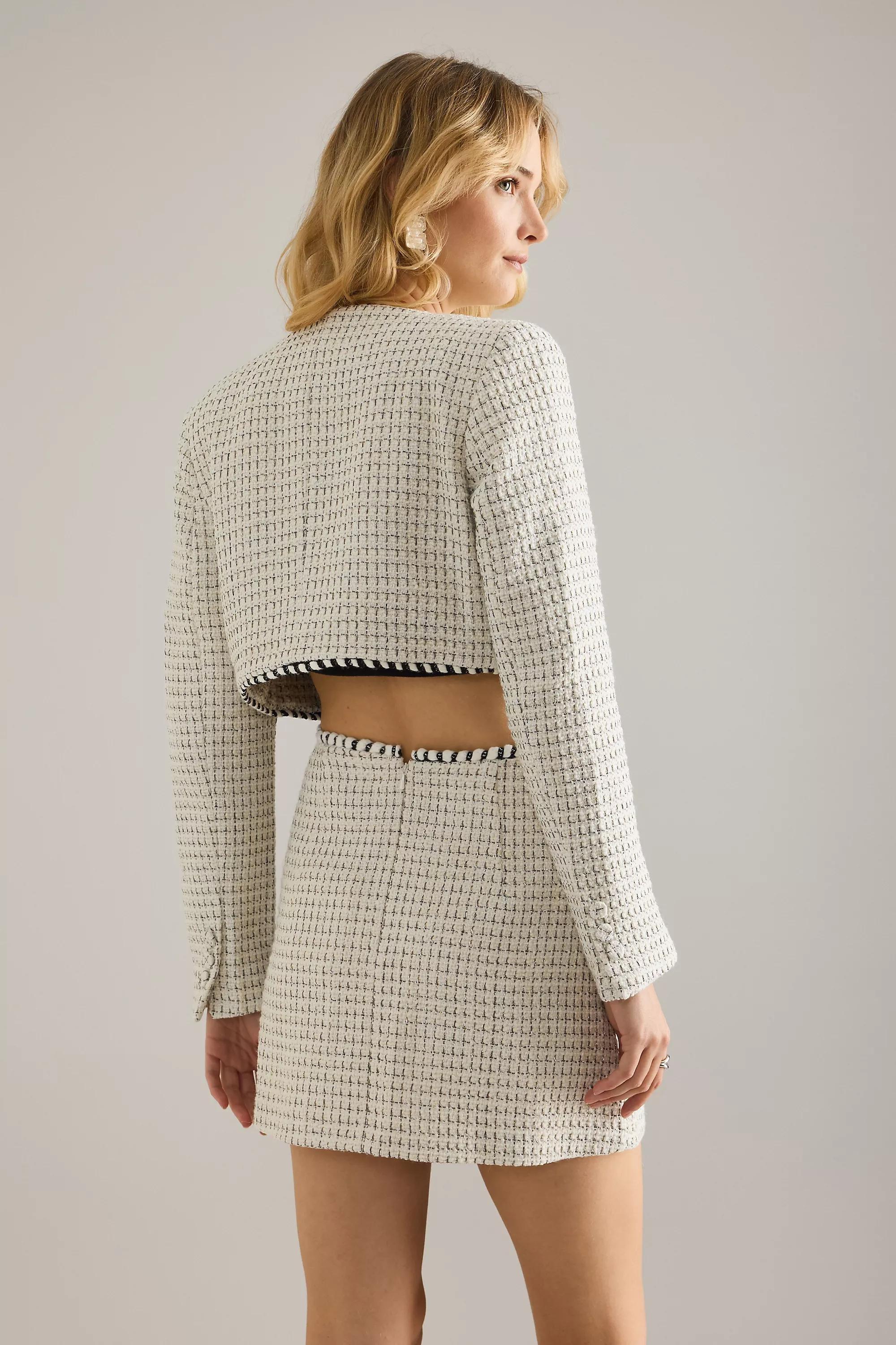 Bardot Florine Cropped Boucle Jacket, White, A501_0011, large image number 1