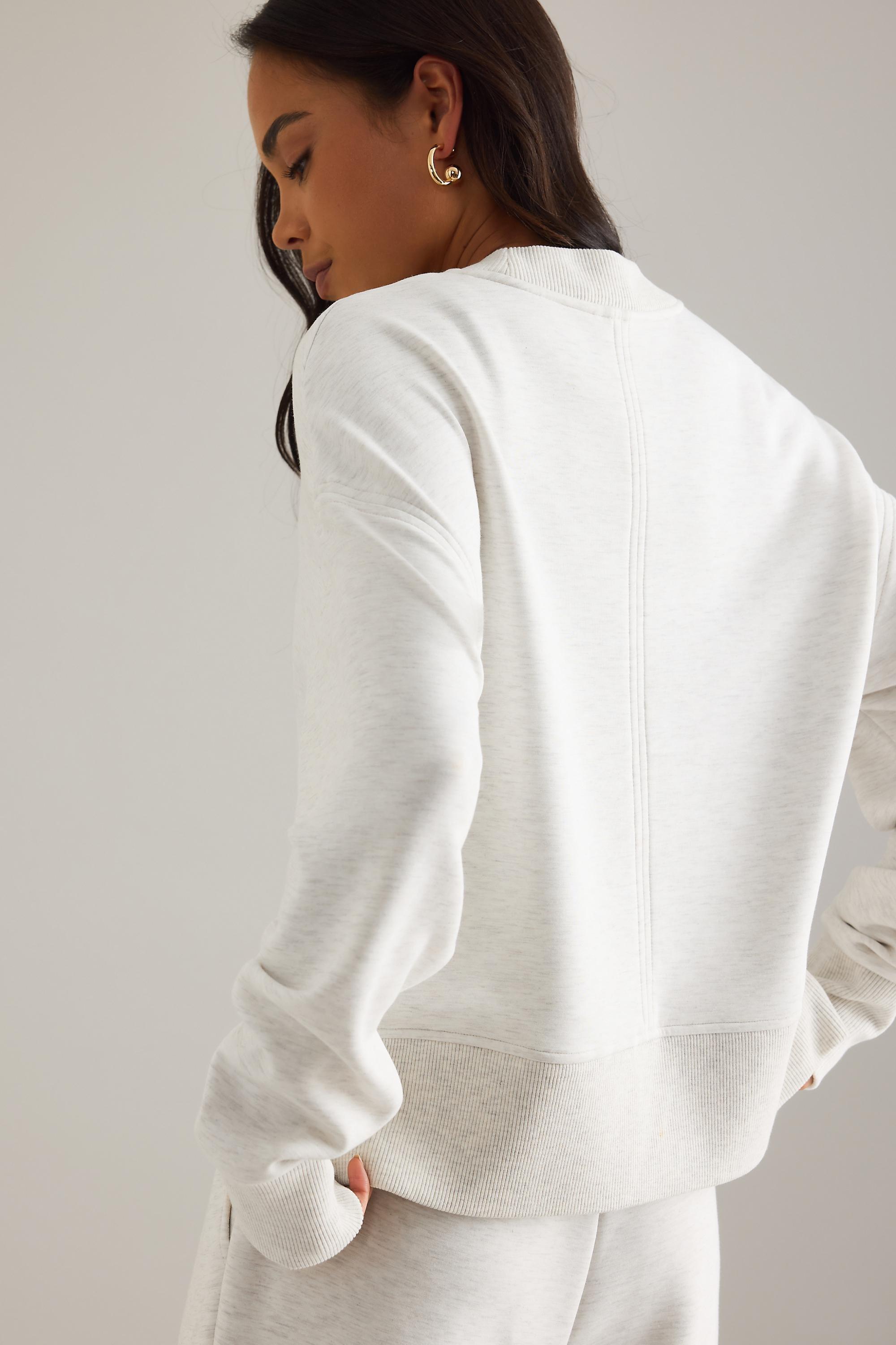 Varley Philippe Crop Sweatshirt, Beige, Cream, large image number 1
