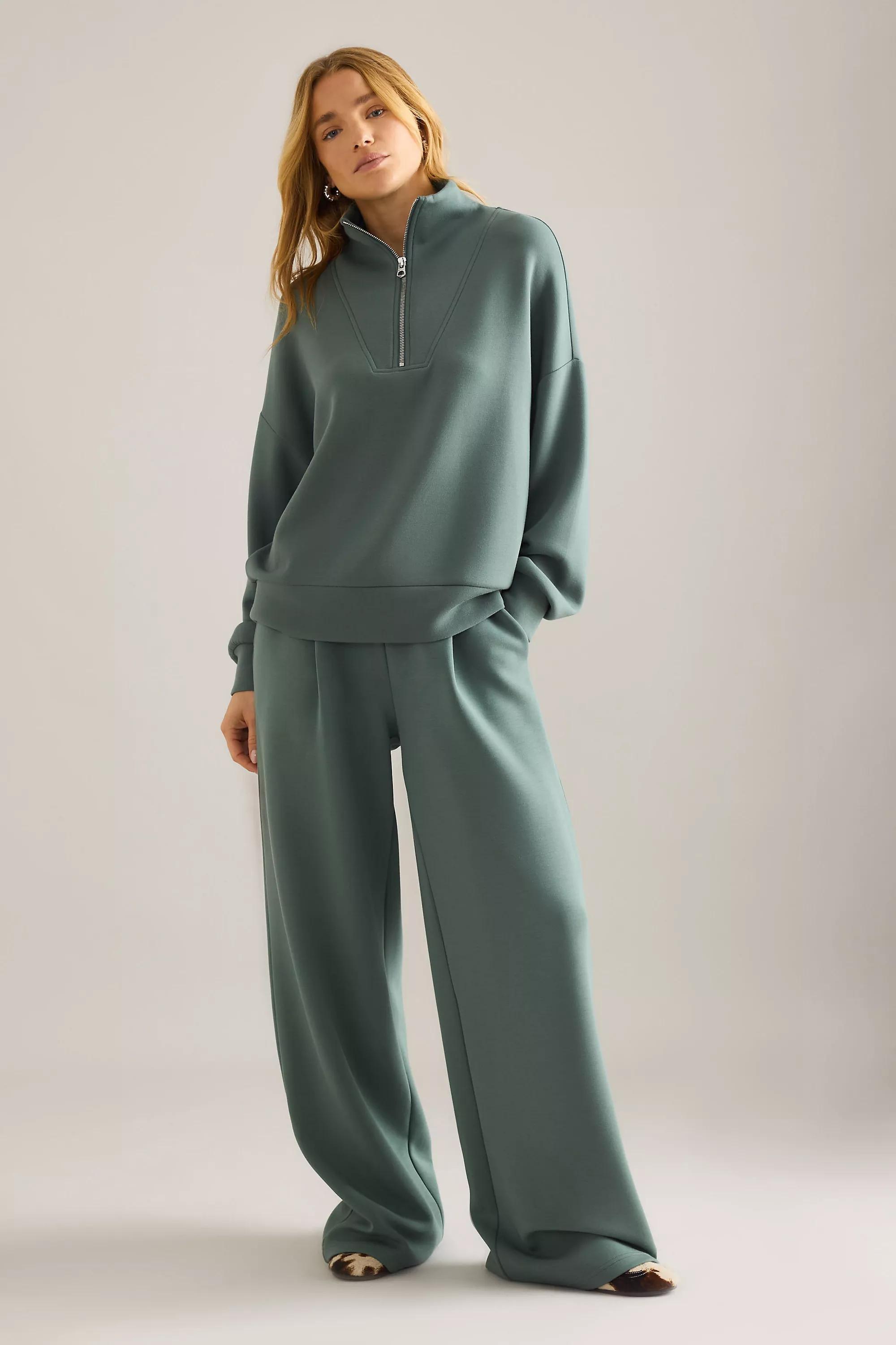 Varley The Extra Wide-Leg 32 Trousers, Green, Green, large image number 0