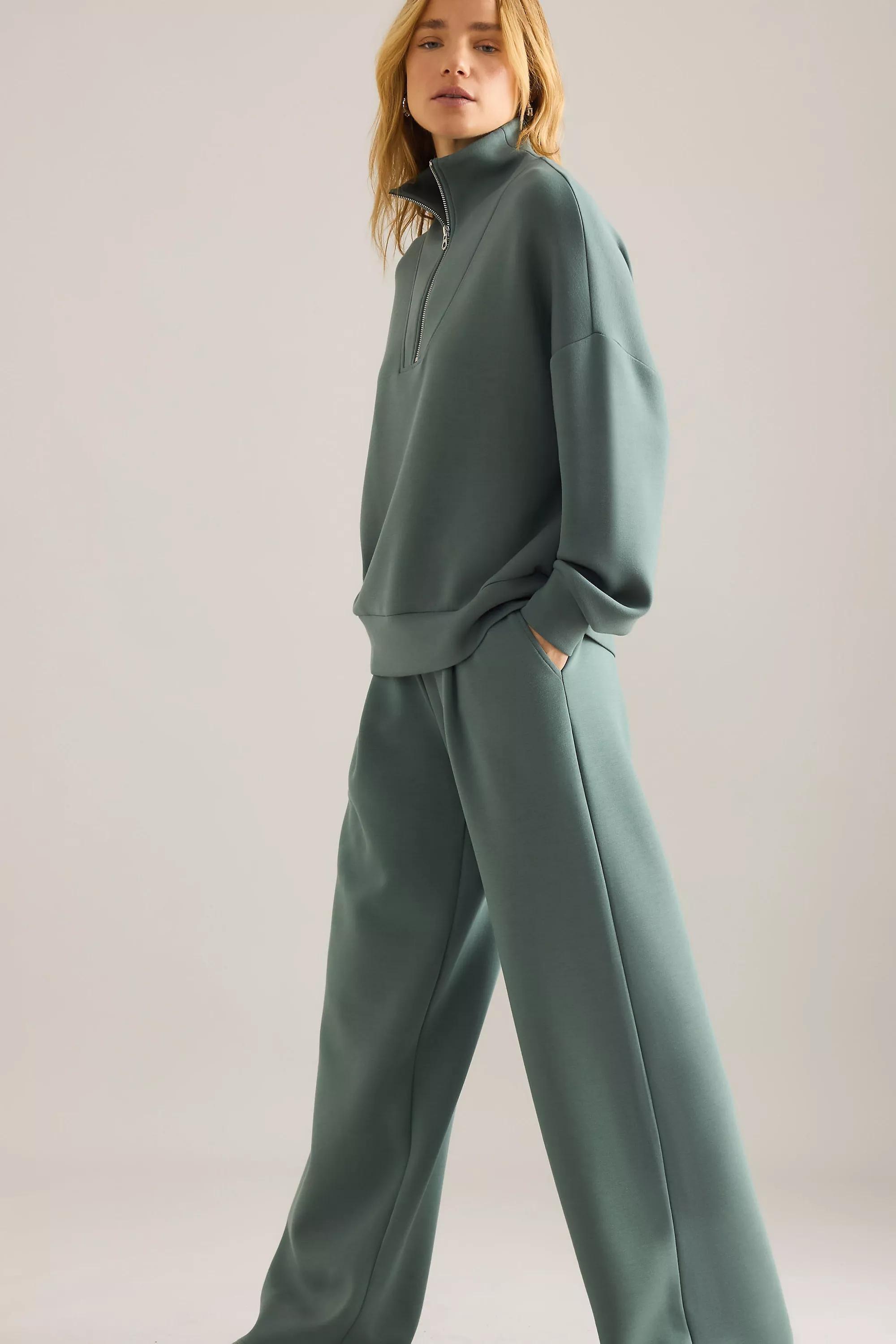 Varley The Extra Wide-Leg 32 Trousers, Green, Green, large image number 2