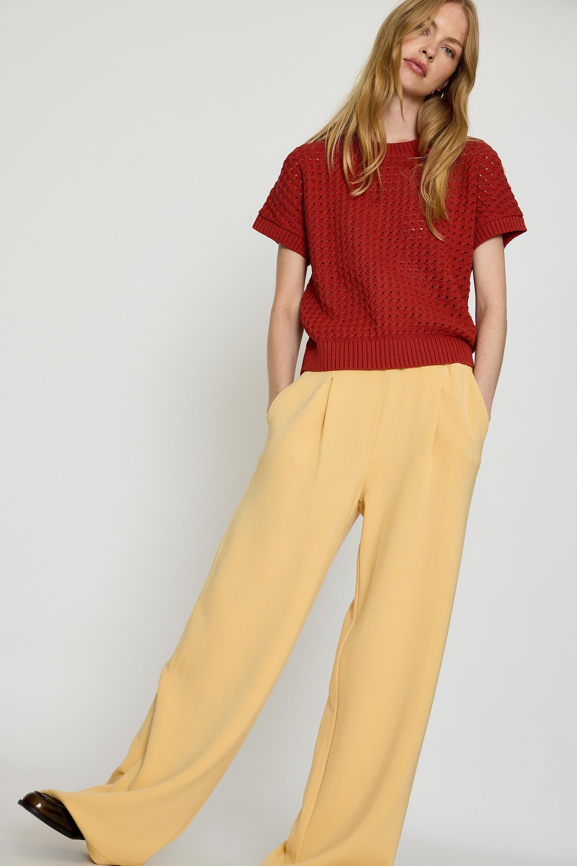 Varley The Extra Wide-Leg 32 Trousers, Yellow, Yellow, large image number 1