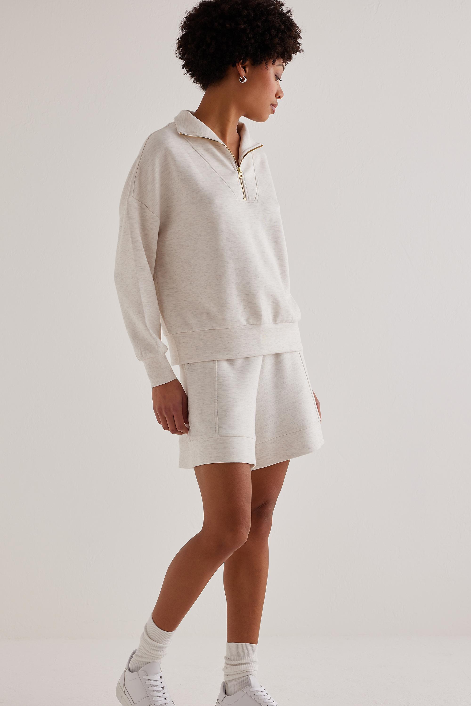 Varley Hawley Half-Zip Sweatshirt, White, A501_0011, large image number 2