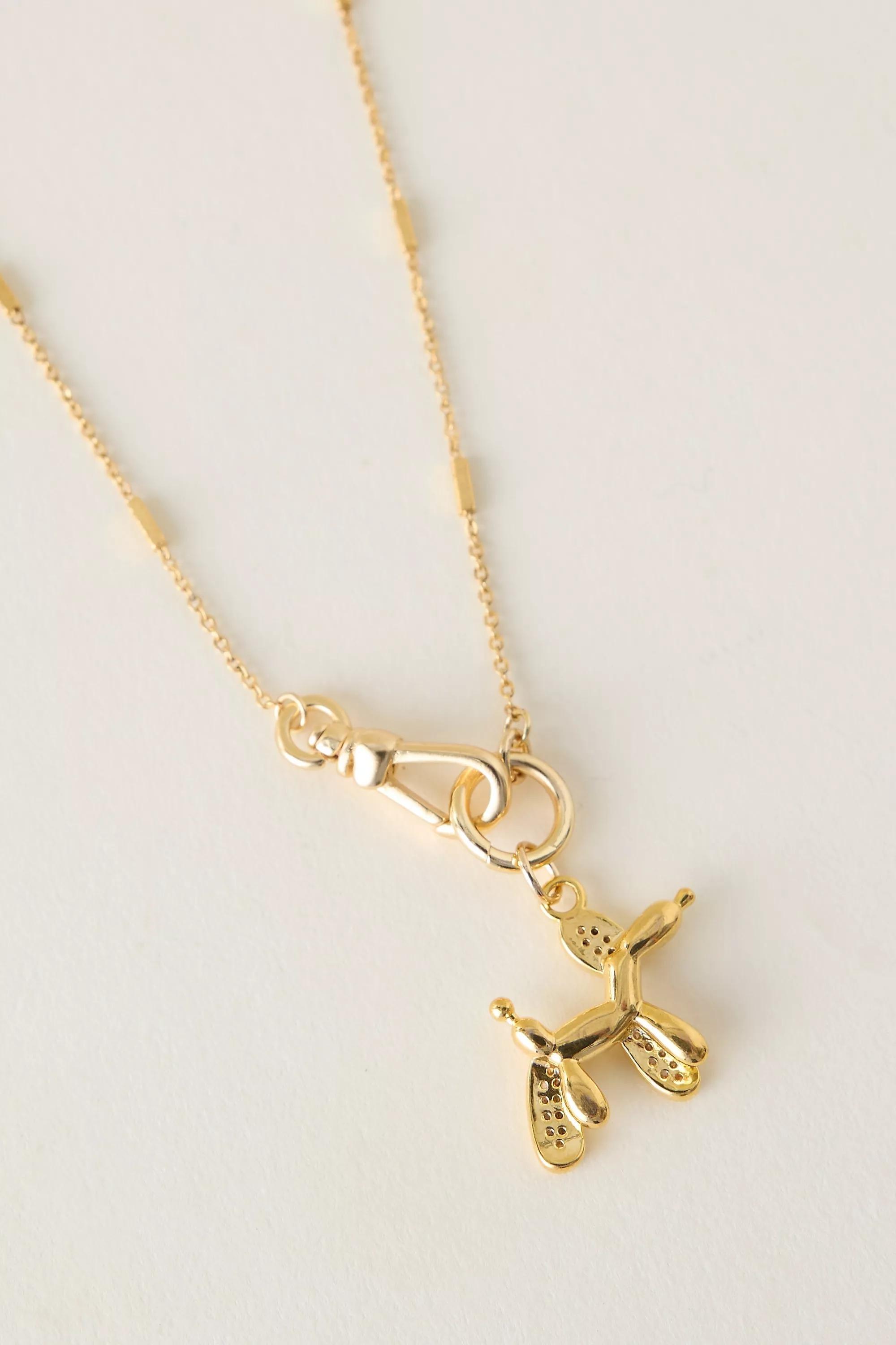 Balloon Dog Pendant Necklace, Gold, A501_0070, large image number 0