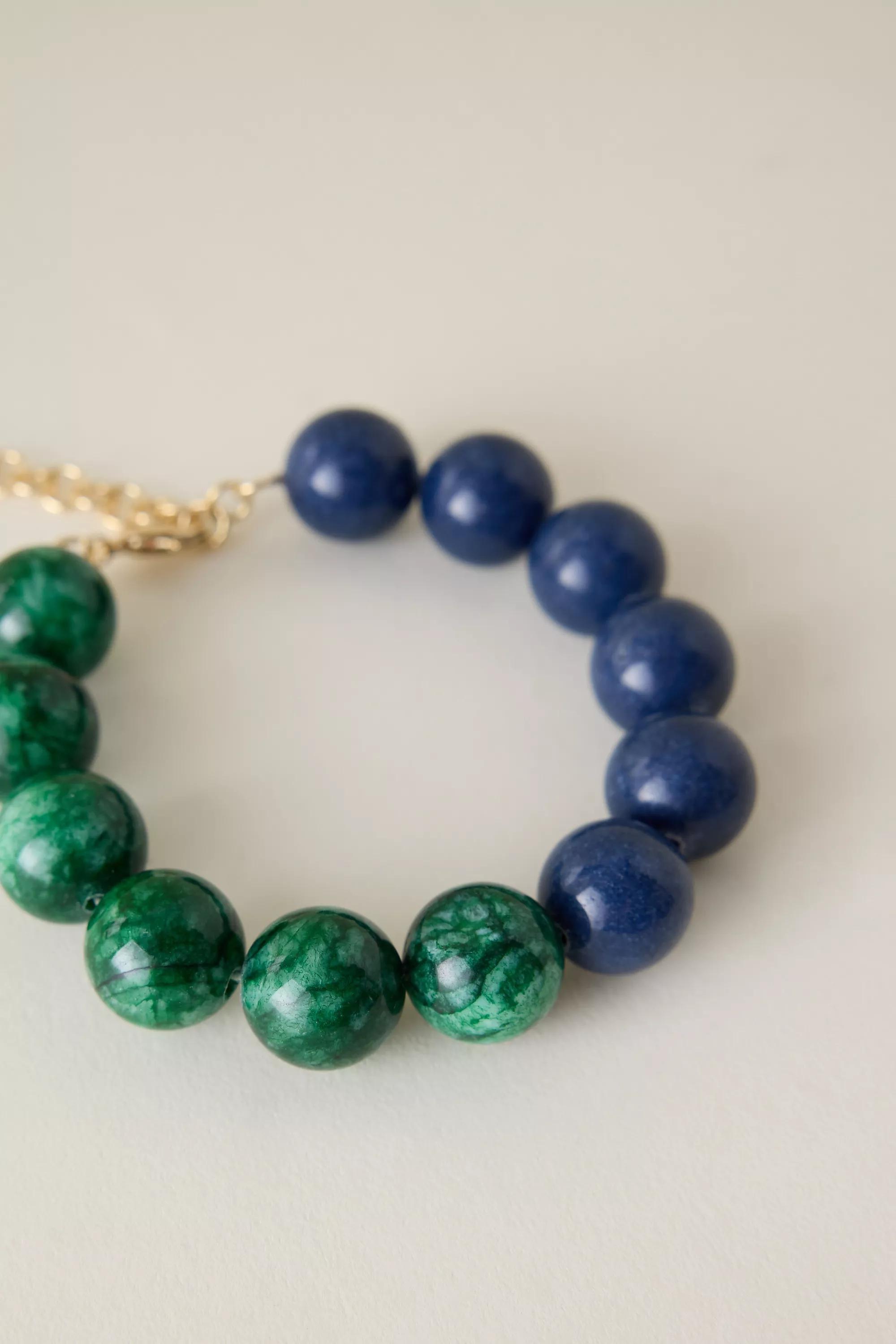 DARK BLUE Chunky Beaded Bracelet, A501_0042, large image number 3