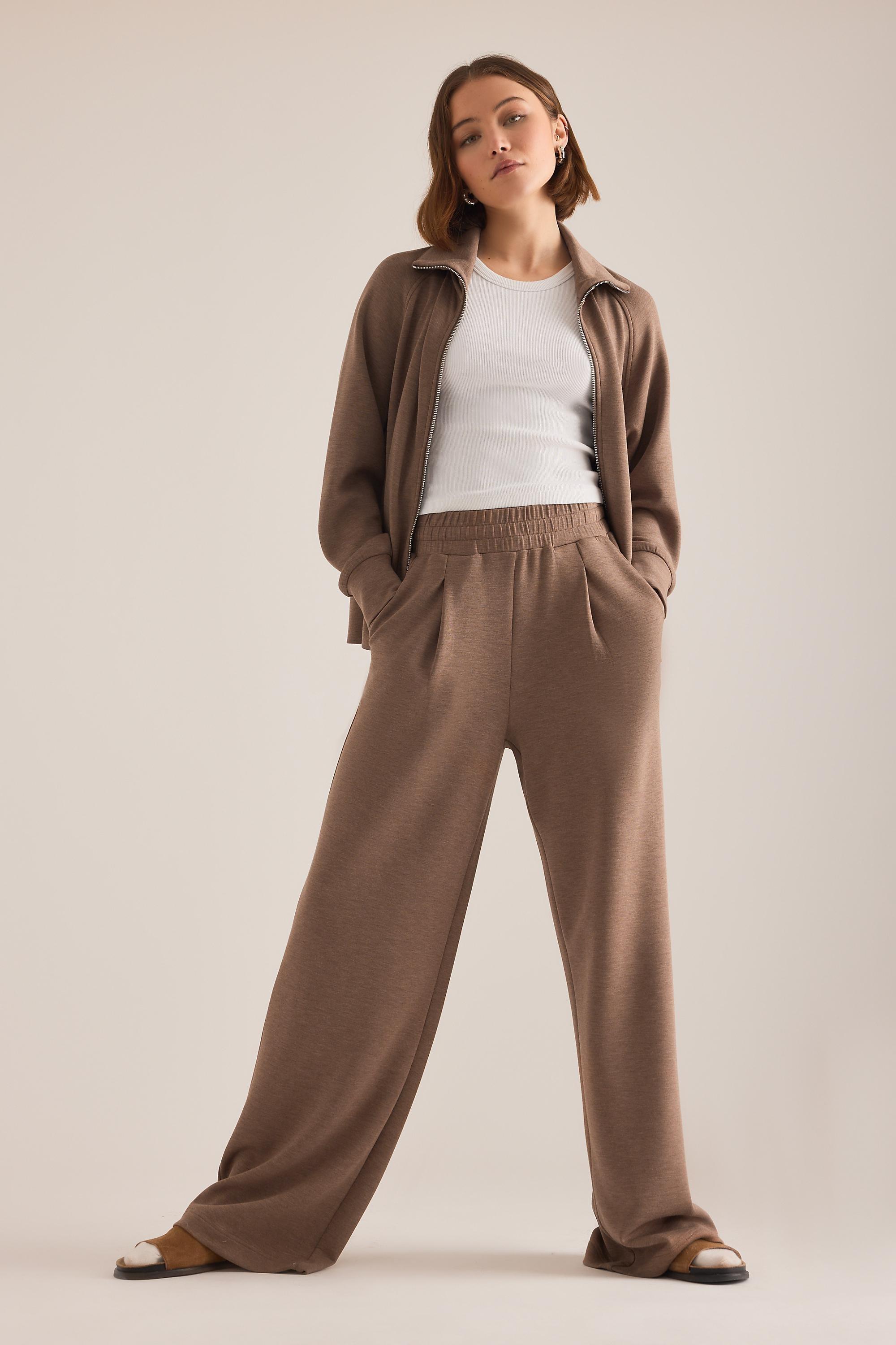 Varley The Extra Wide-Leg Trousers, Brown, Brown, medium