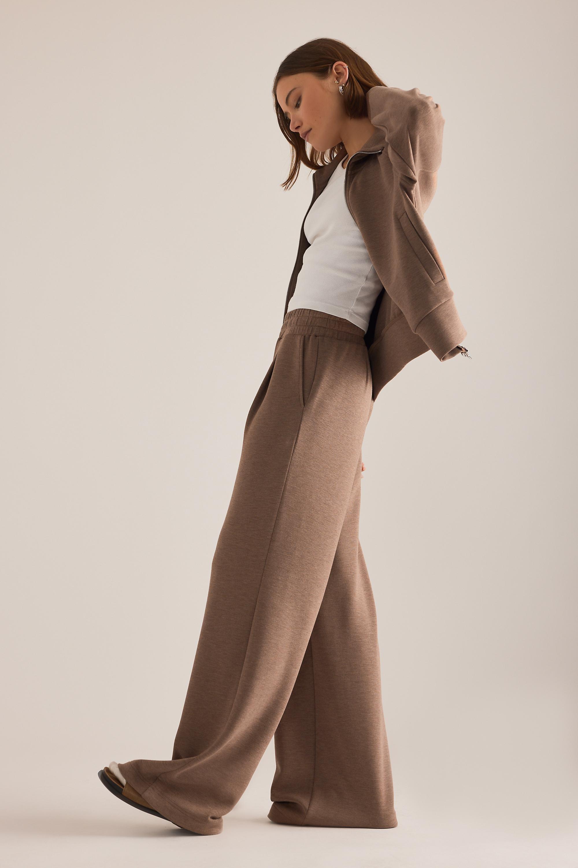 Varley The Extra Wide-Leg Trousers, Brown, Brown, medium