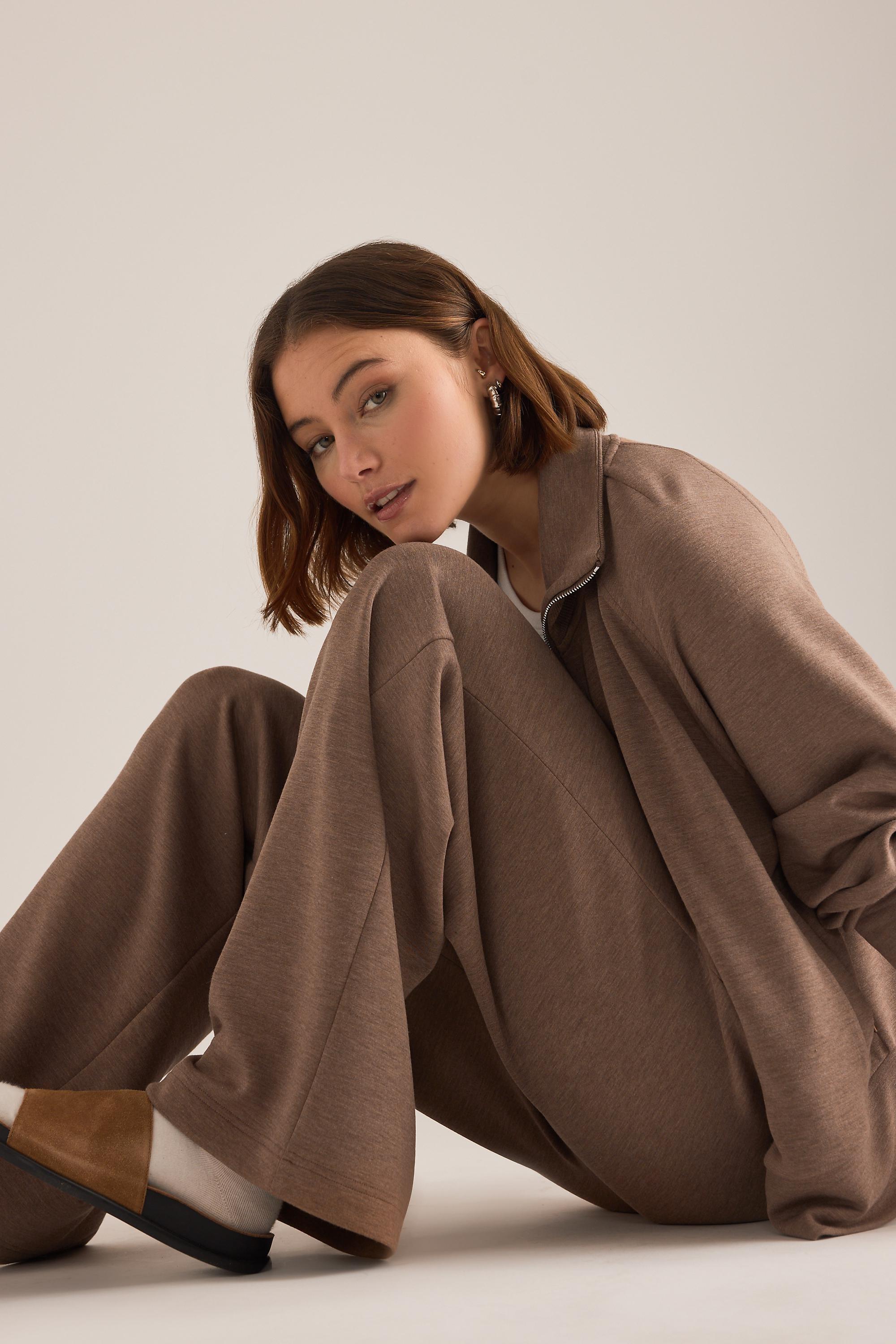Varley The Extra Wide-Leg Trousers, Brown, Brown, large image number 4