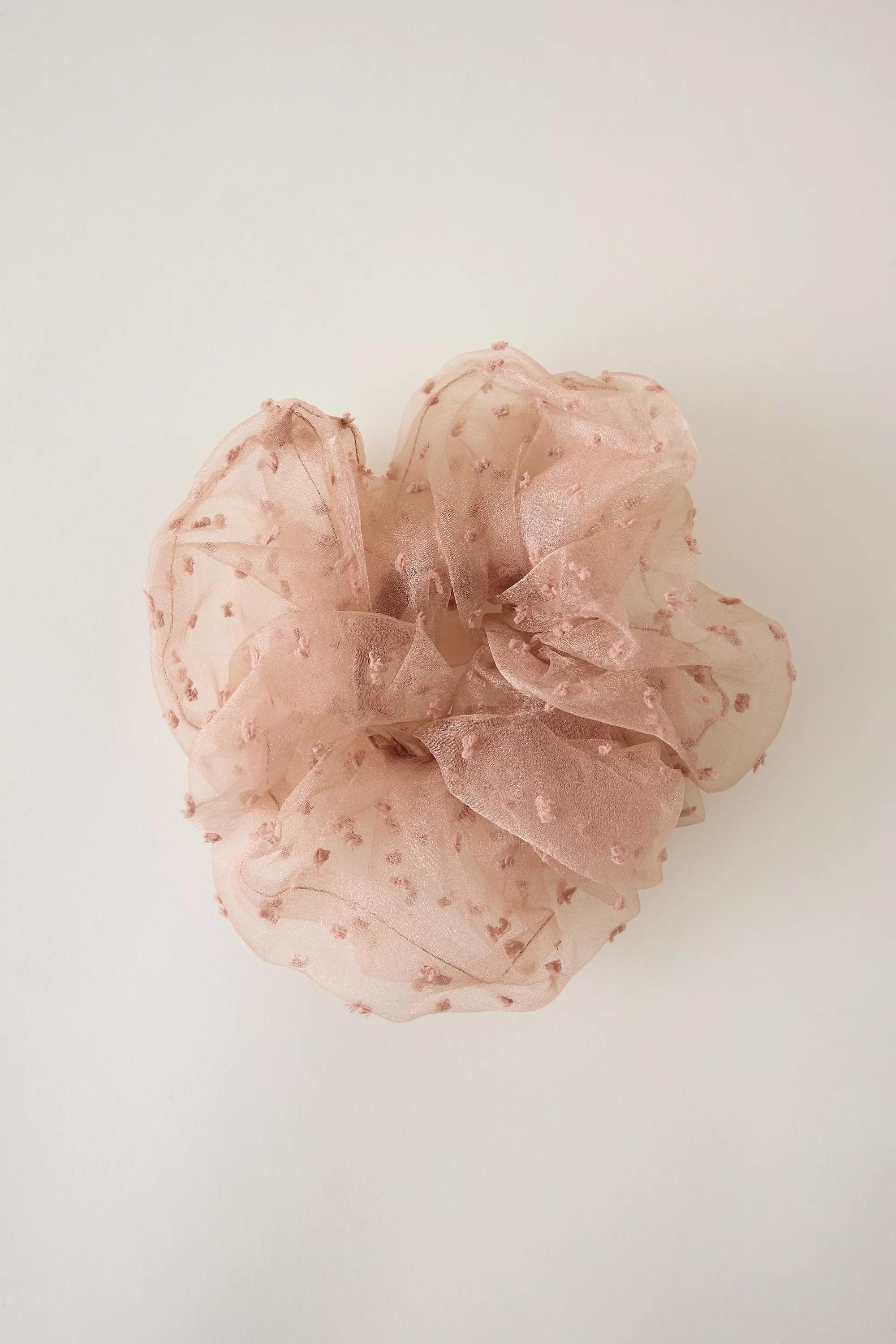 Organza Dobby Scrunchie, Brown, A501_0020, large image number 0