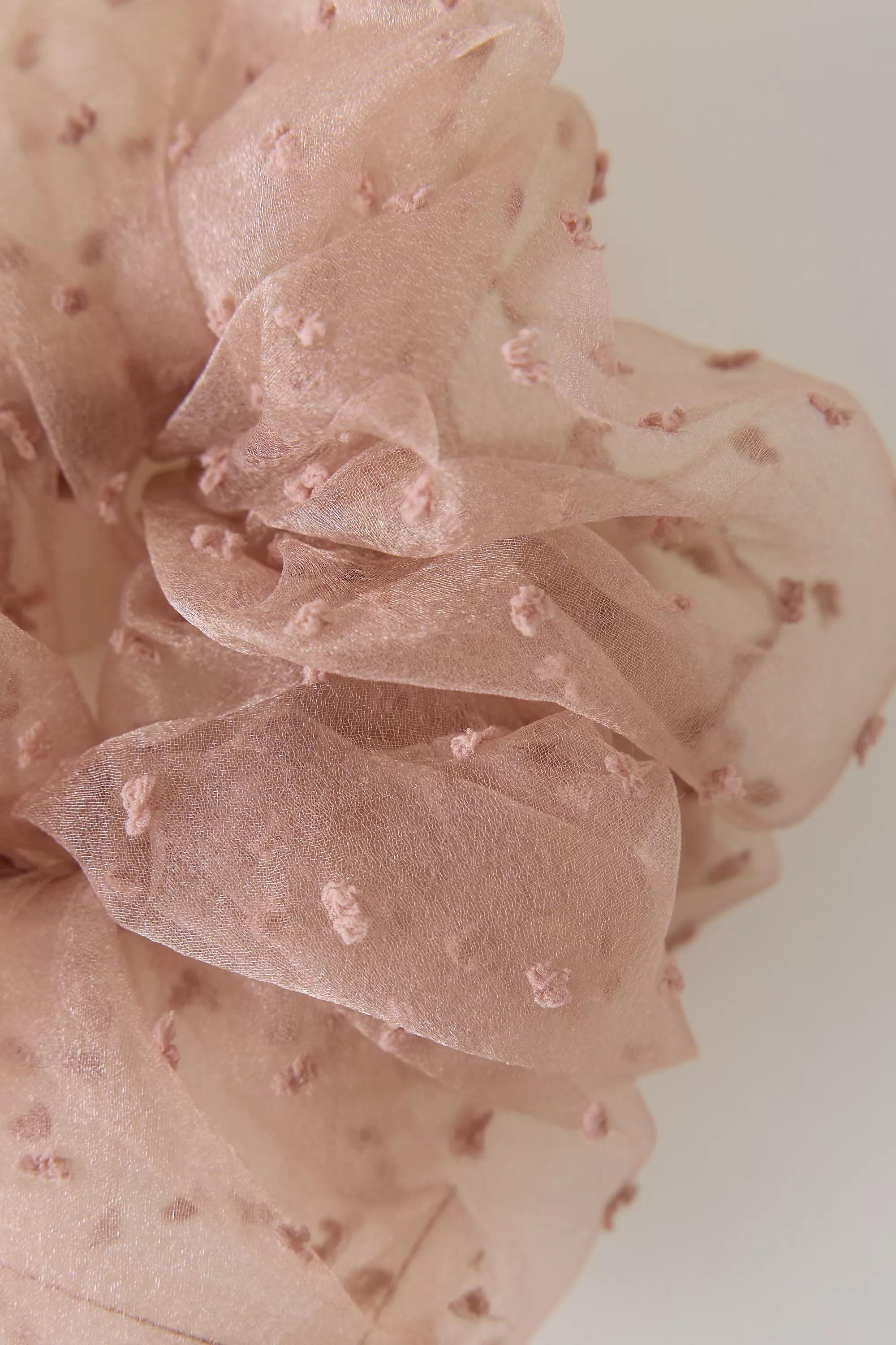 Organza Dobby Scrunchie, Brown, A501_0020, medium