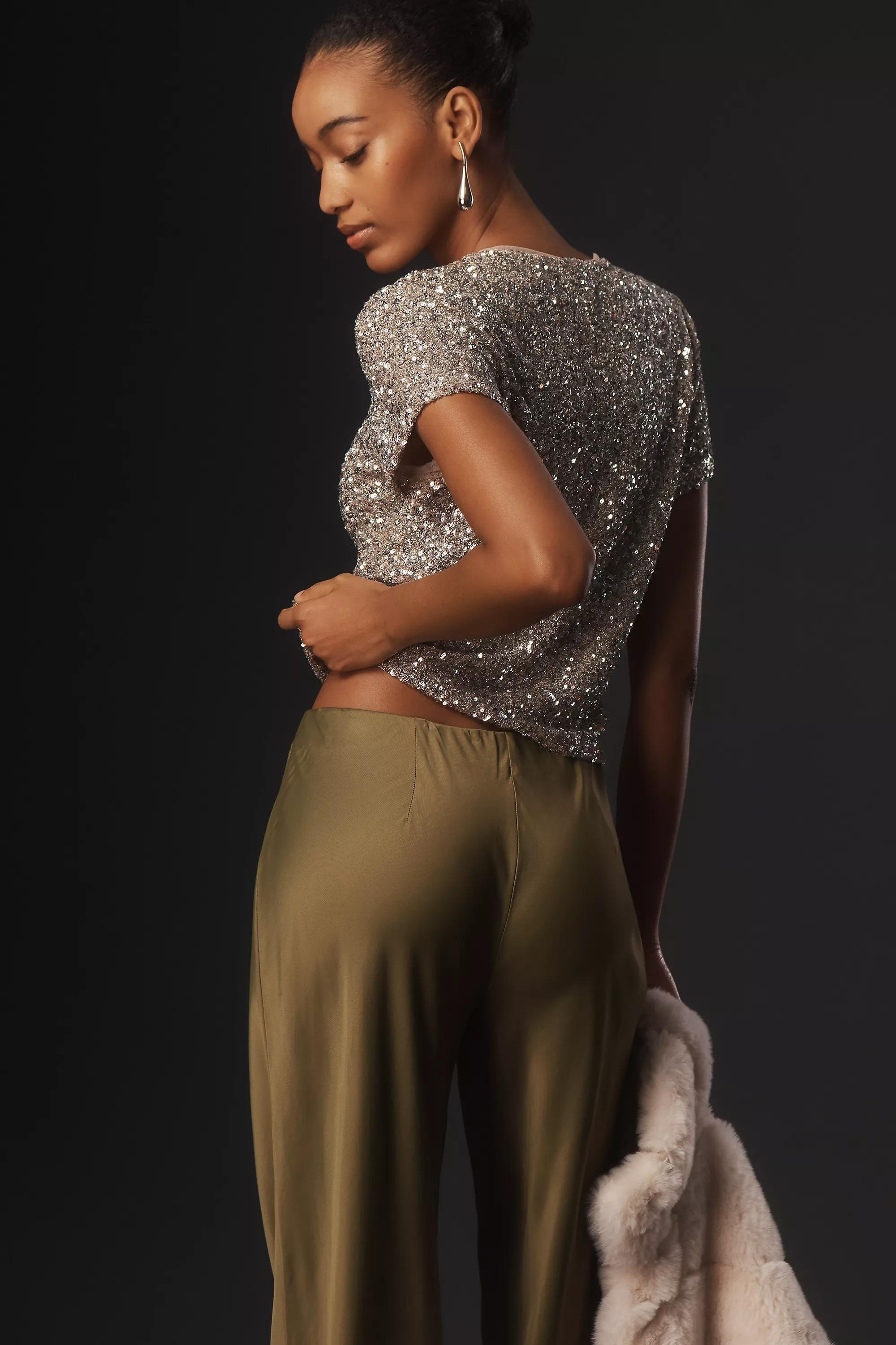 The Tilda Pull-On Wide-Leg Trousers, Green, A501_0230, large image number 1