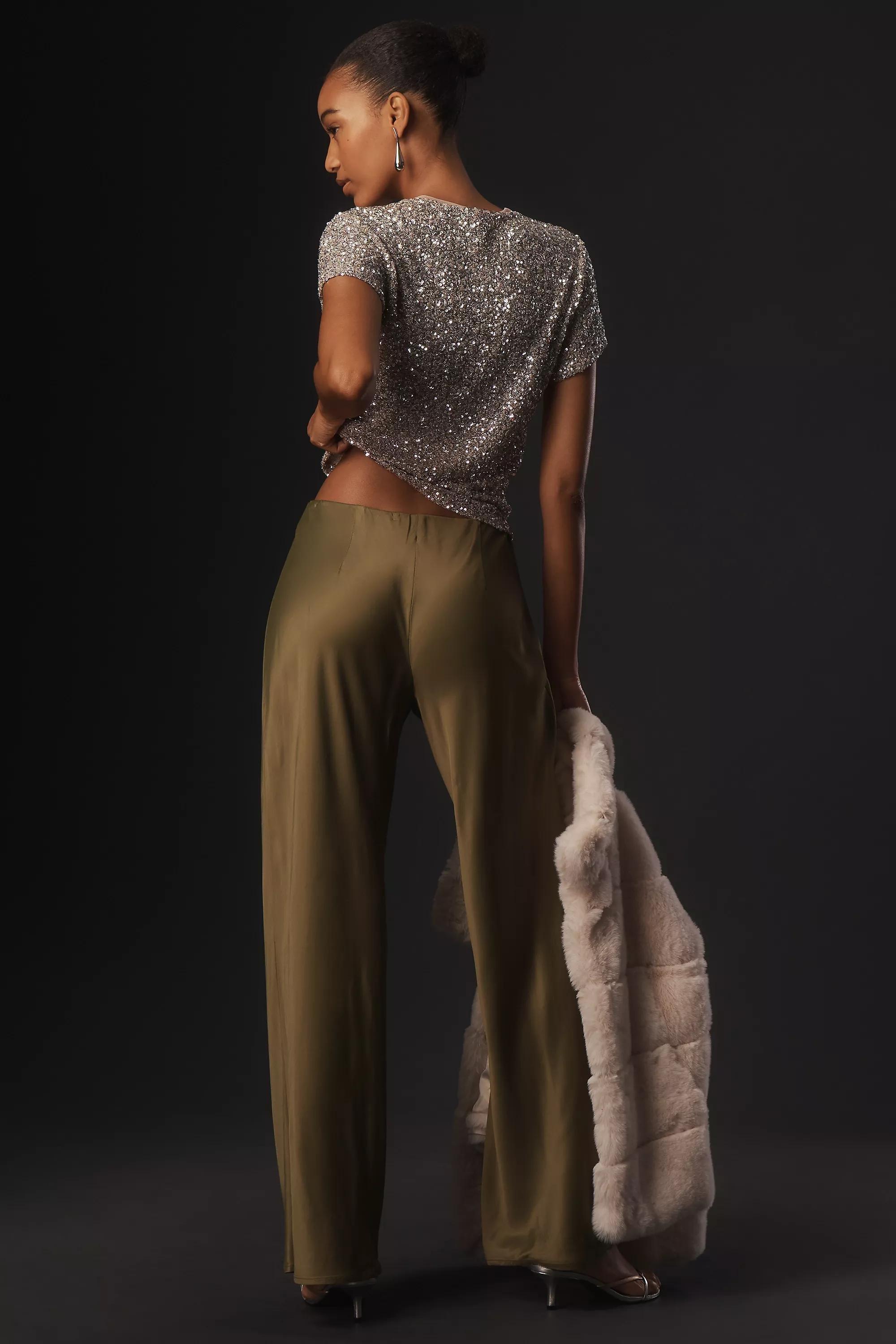 The Tilda Pull-On Wide-Leg Trousers, Green, A501_0230, large image number 3