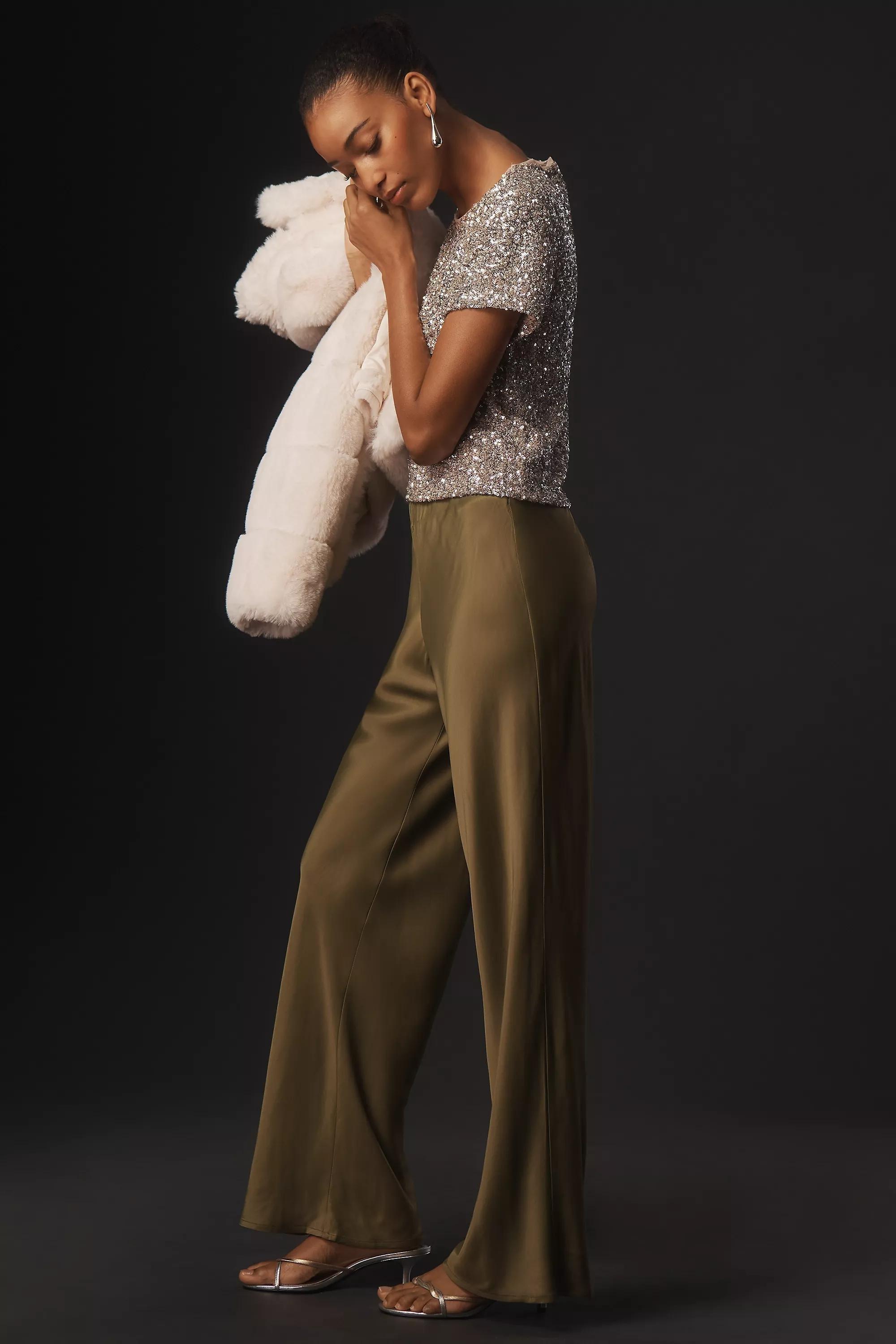 The Tilda Pull-On Wide-Leg Trousers, Green, A501_0230, large image number 4