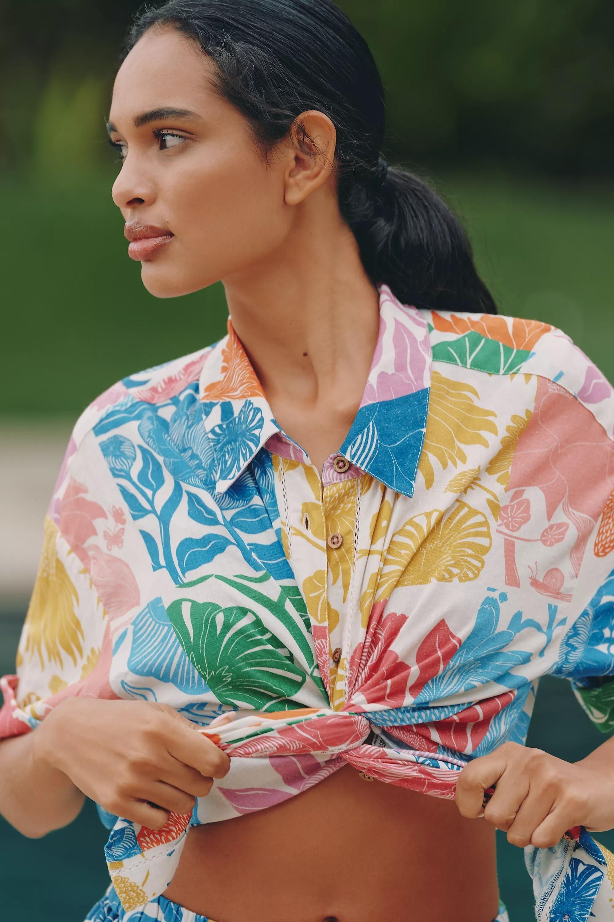 ASSORT Celandine x Grace Gillespie Linen-Blend Buttondown Shirt, A501_0000, large image number 0