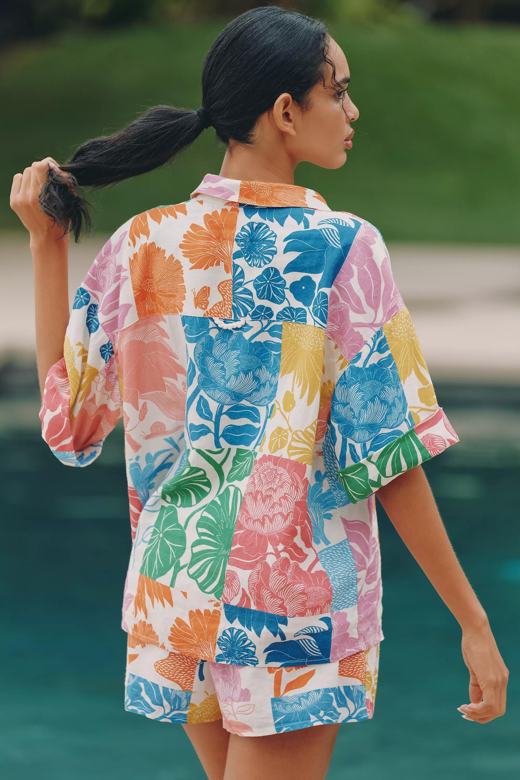 ASSORT Celandine x Grace Gillespie Linen-Blend Buttondown Shirt, A501_0000, large image number 1