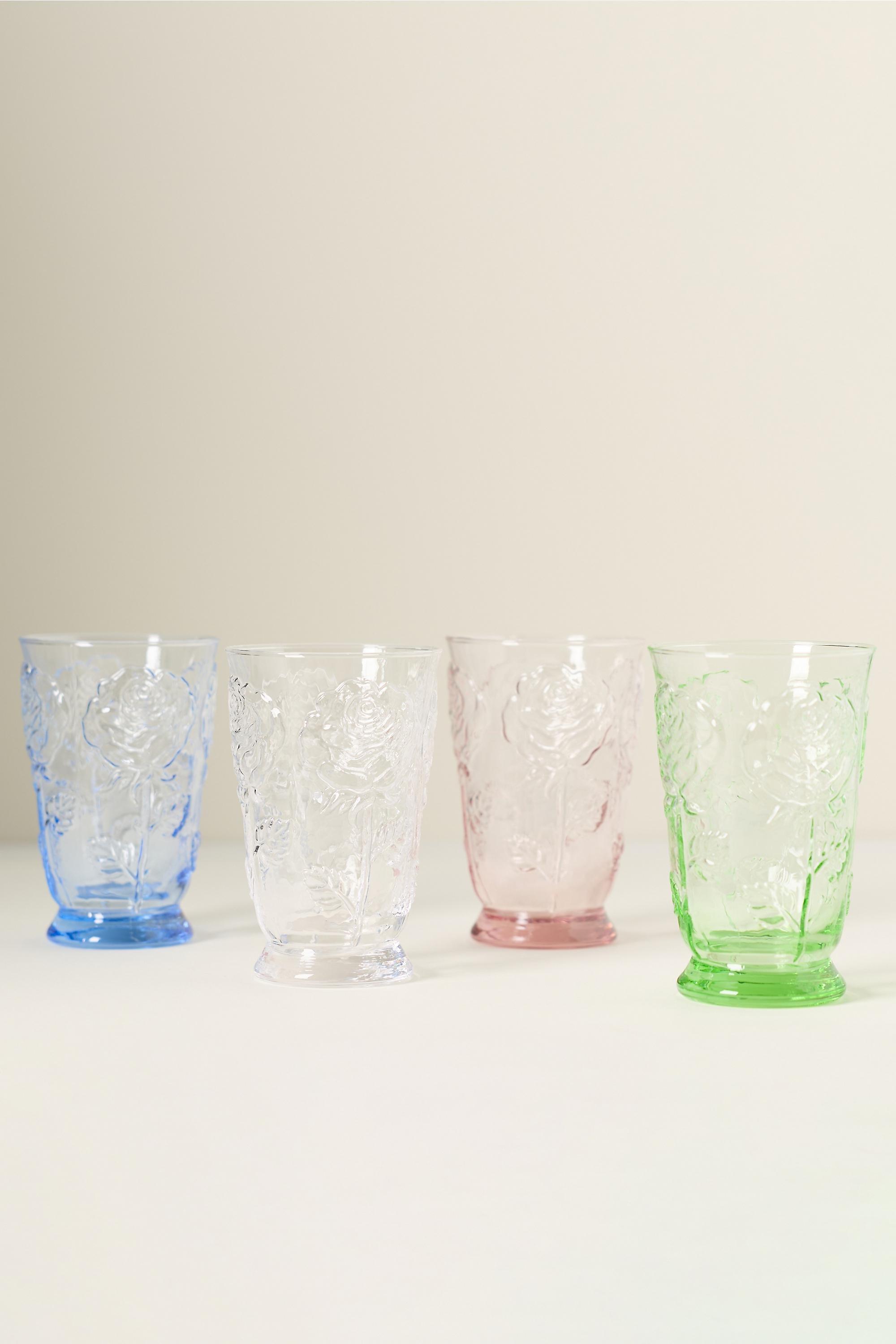 Rosette Juice Glass, Blue, Blue, medium