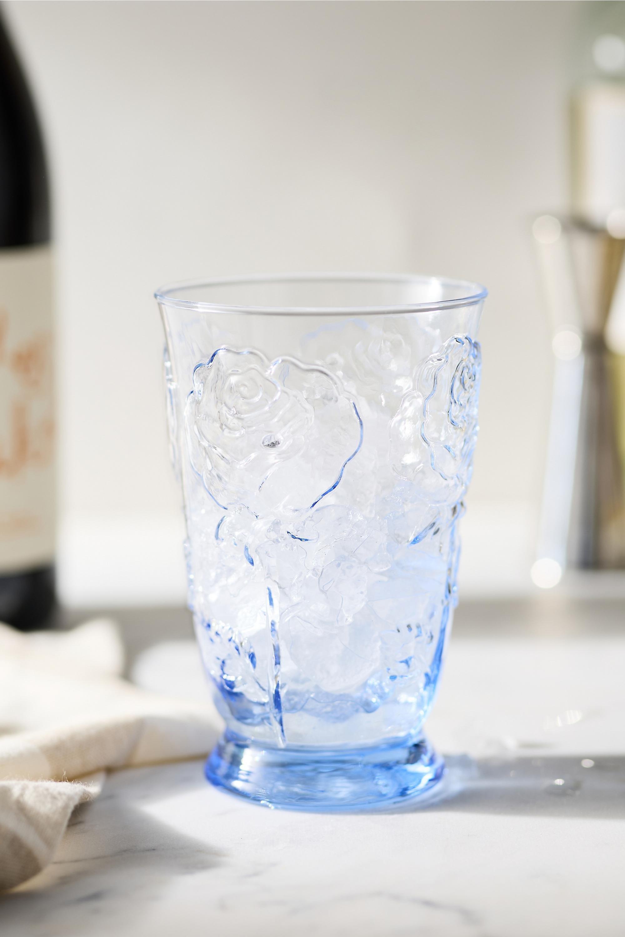 Rosette Juice Glass, Blue, Blue, large image number 3