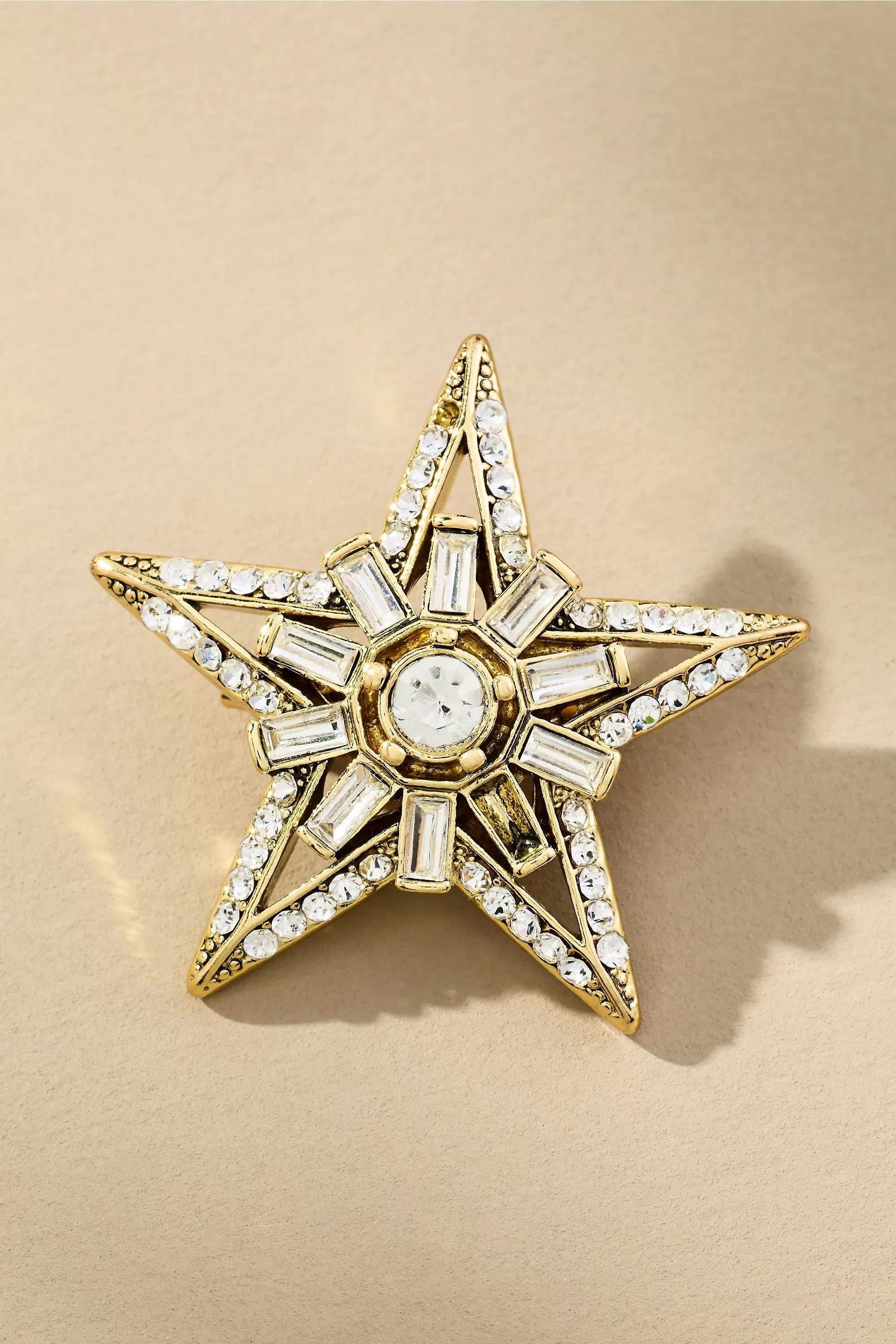 Rhinestone Star Brooch, Silver, A501_0007, large image number 0