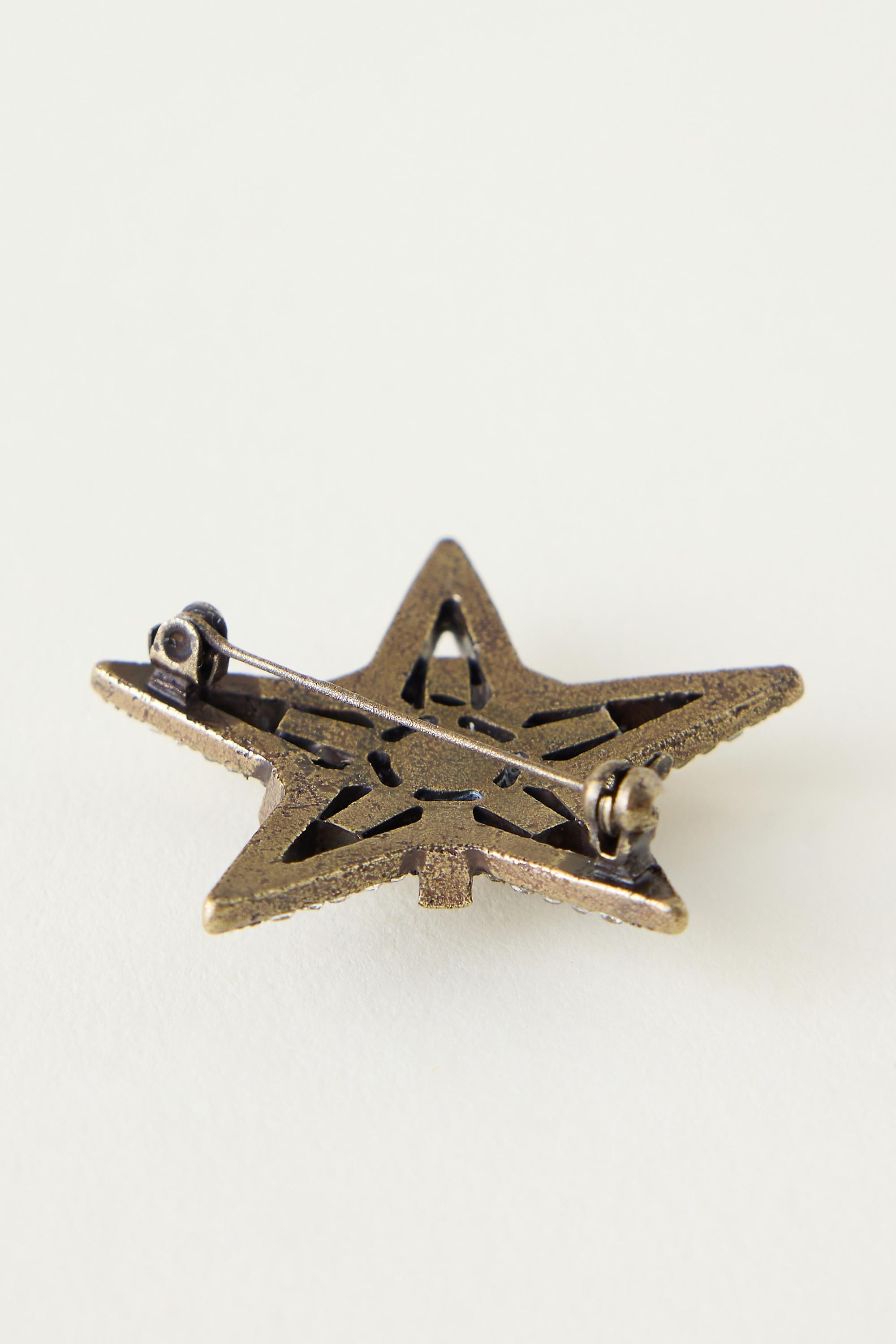 Rhinestone Star Brooch, Silver, A501_0007, large image number 3