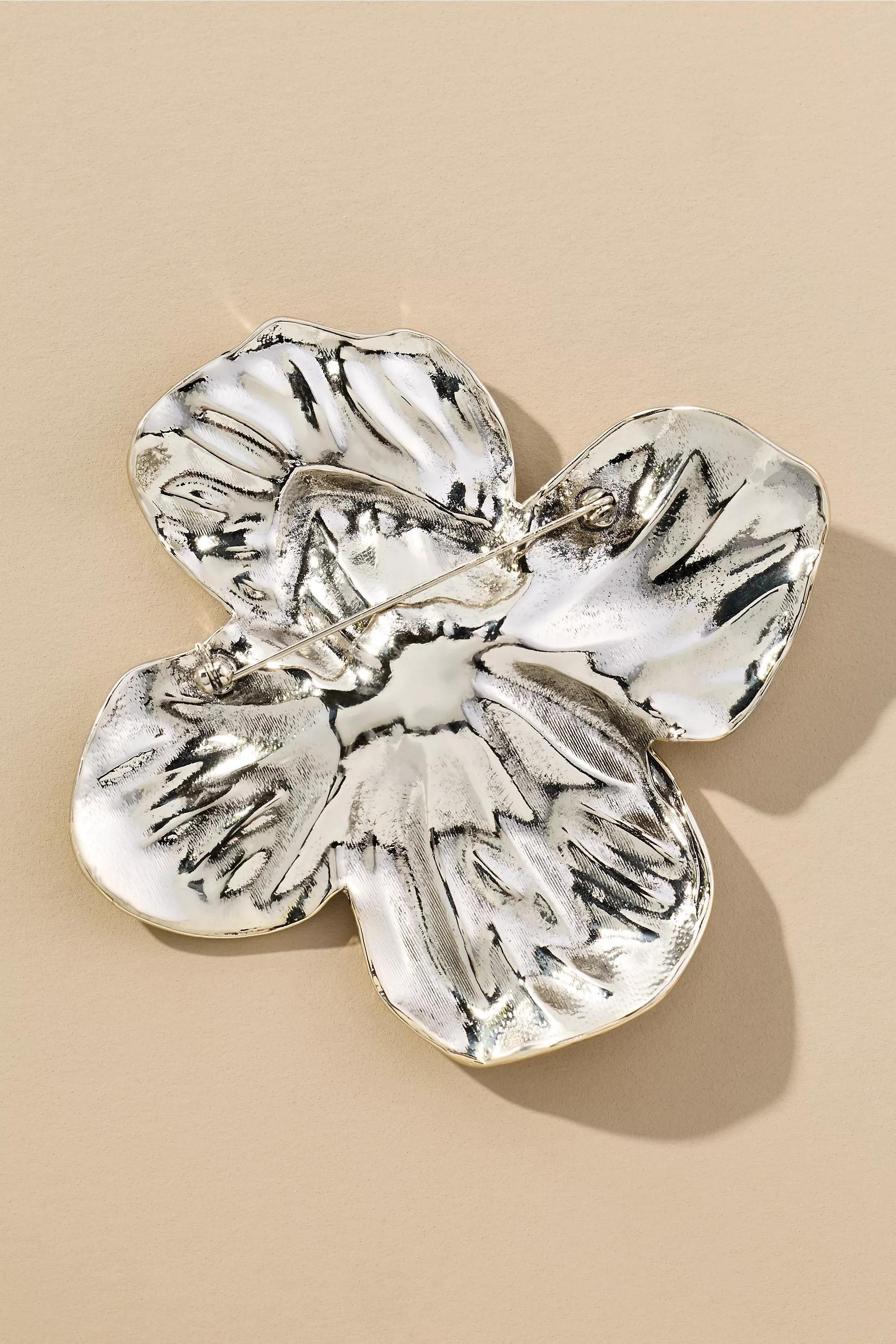 Flower Brooch, Silver, A501_0007, large image number 1