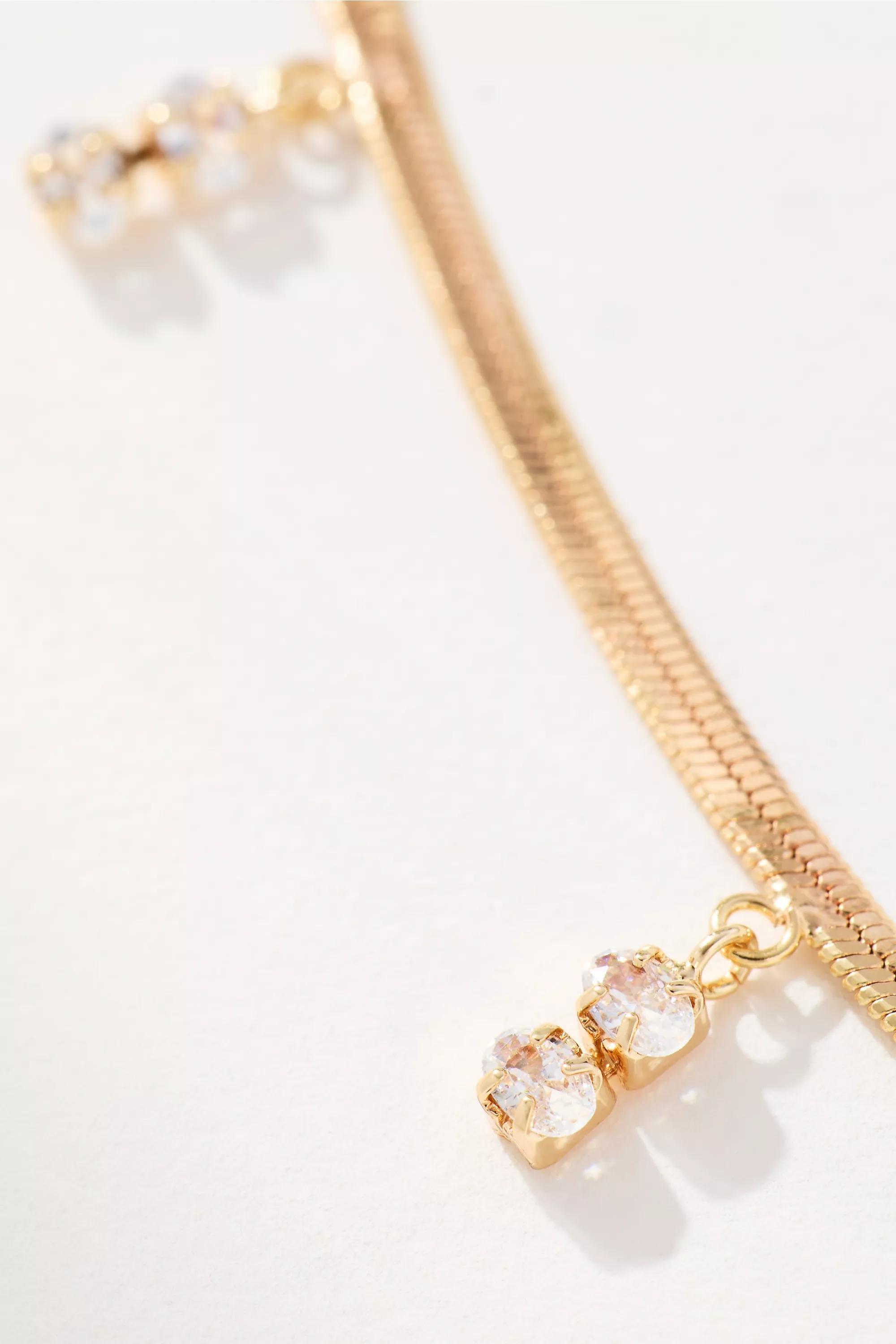 Delicate Diamond Necklace, Gold, A501_0070, medium