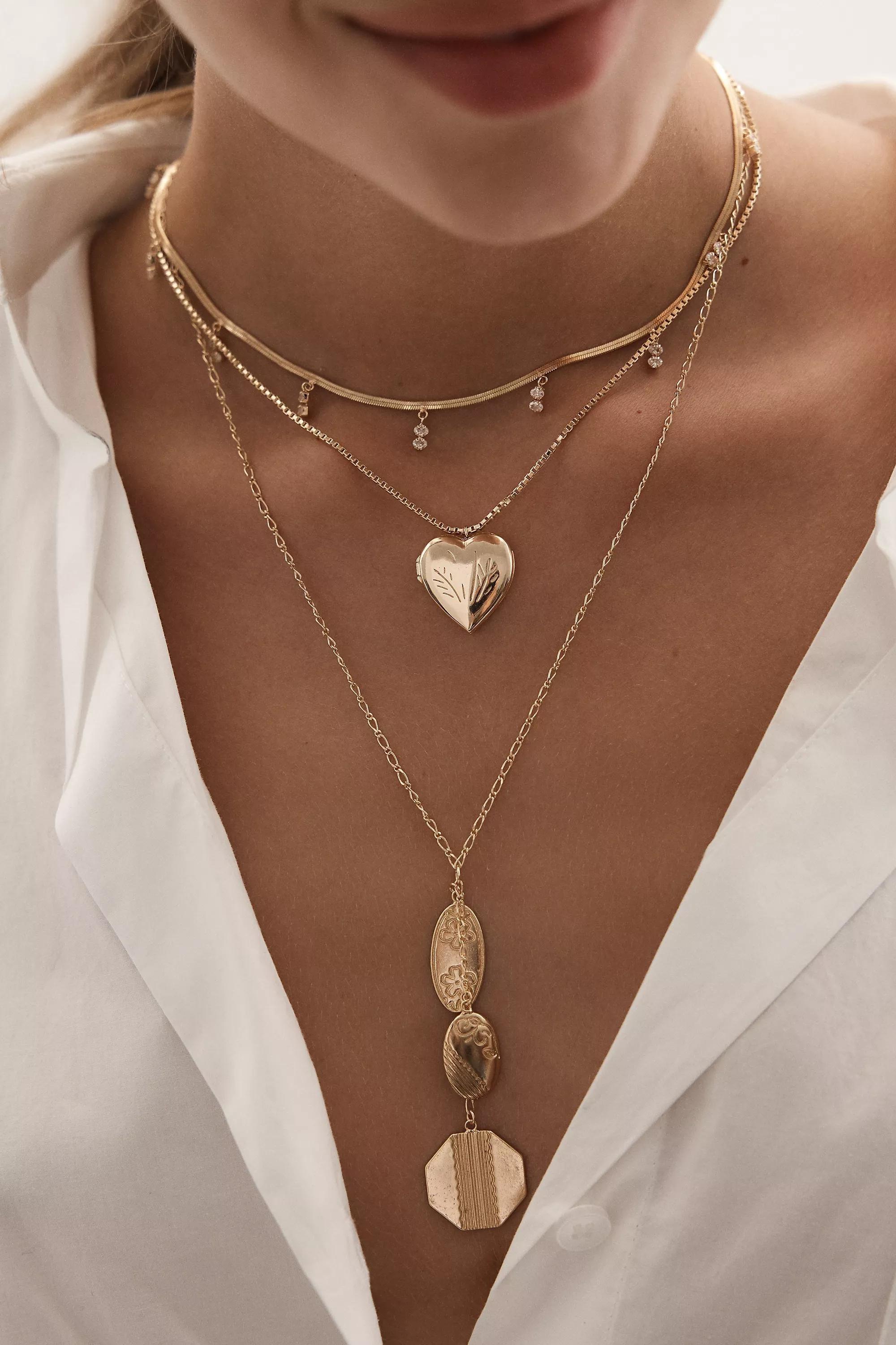 Delicate Diamond Necklace, Gold, A501_0070, large image number 3