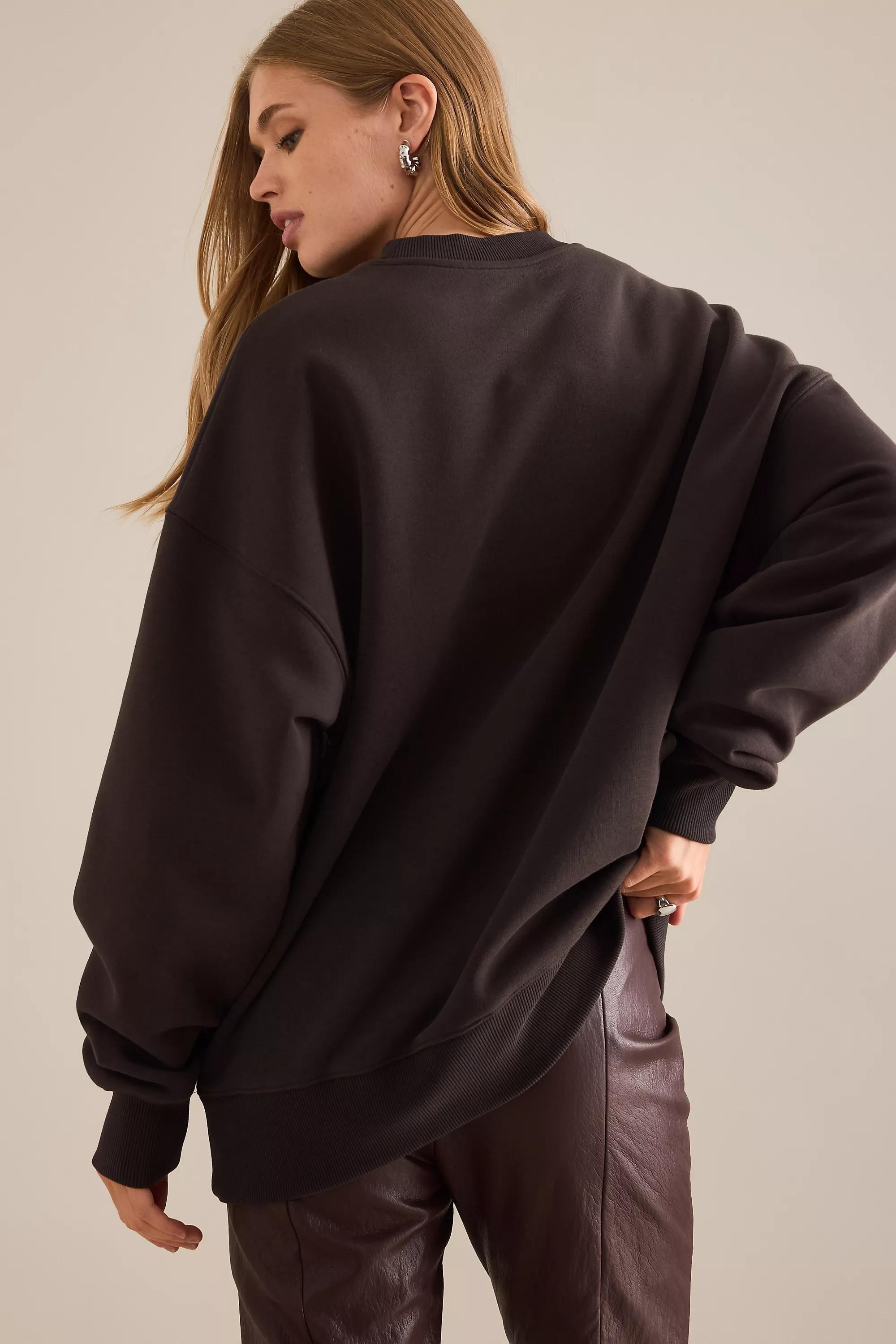 By Anthropologie Luxe Sweatshirt, Brown, A501_0021, large image number 1