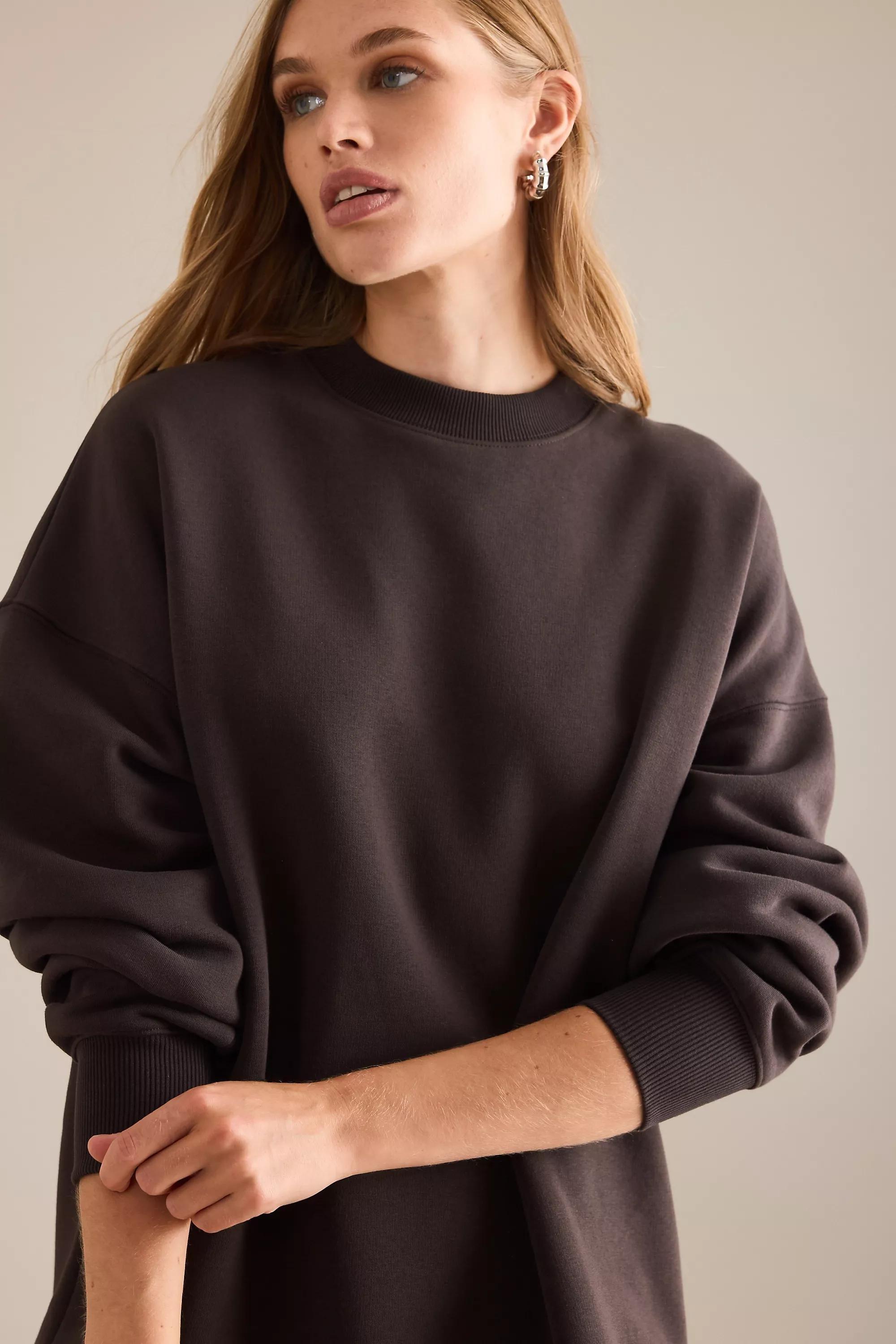 By Anthropologie Luxe Sweatshirt, Brown, A501_0021, large image number 5