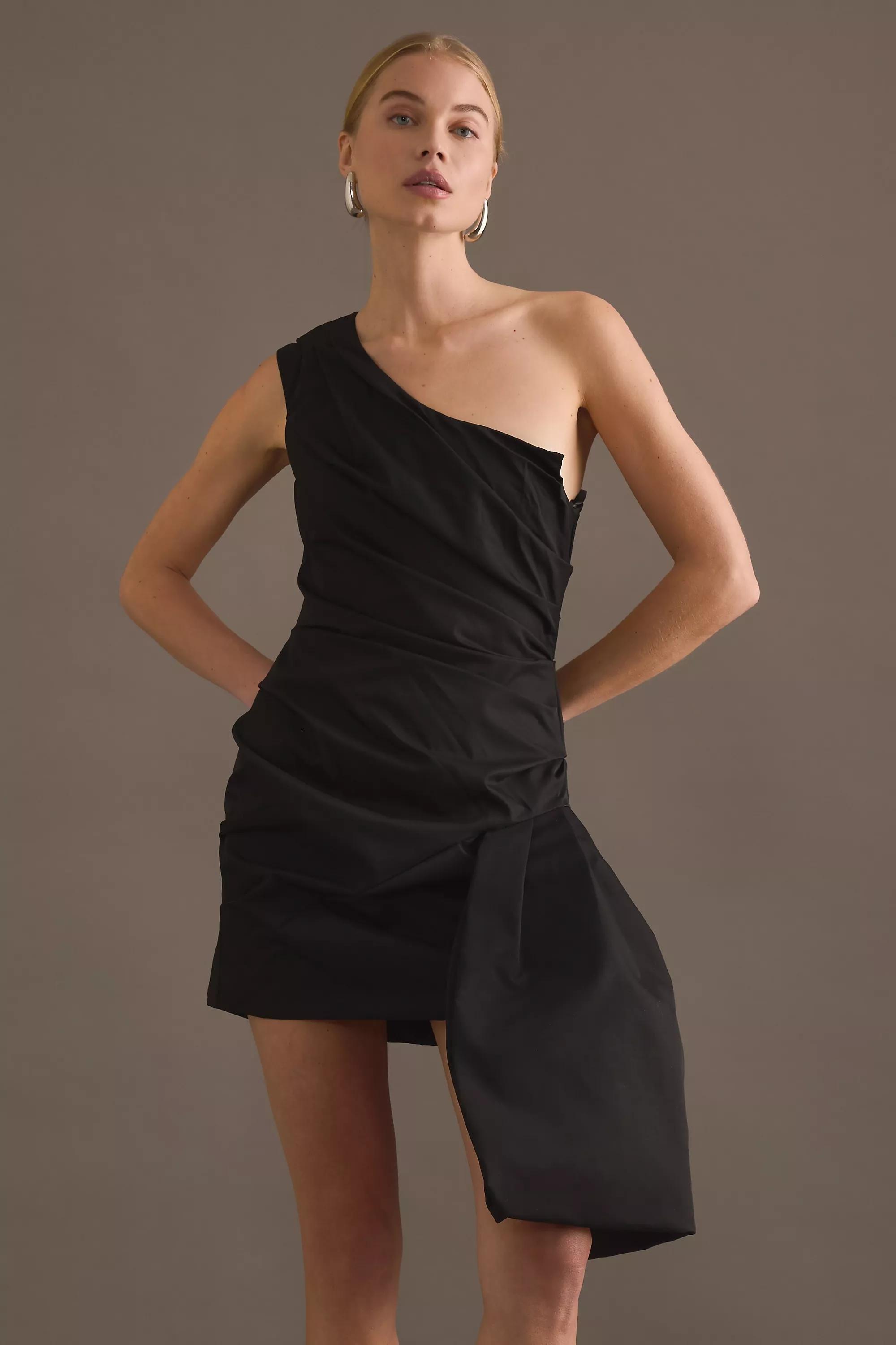 BLACK TOJHA Elowen One-Shoulder Mini Dress, A501_0001, large image number 0