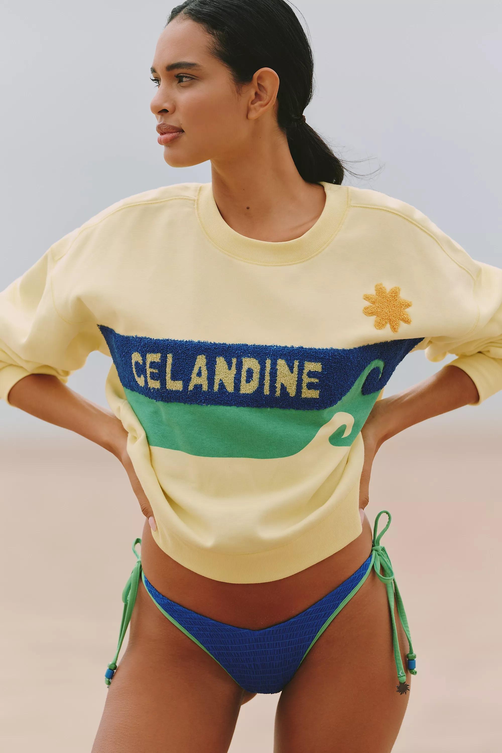 By Celandine Surf Camp Graphic Sweatshirt, Yellow, A501_0270, large image number 0