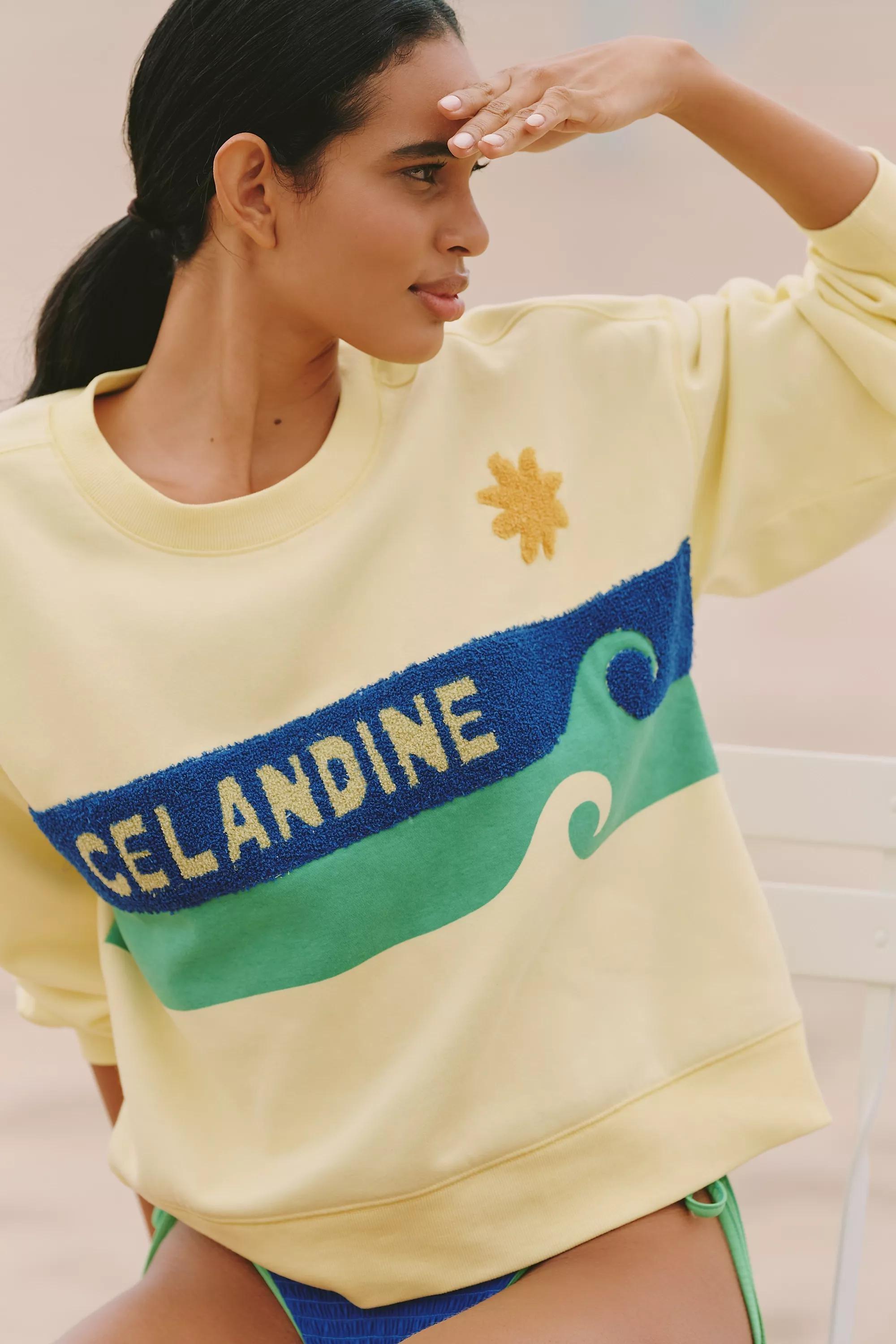 By Celandine Surf Camp Graphic Sweatshirt, Yellow, A501_0270, large image number 2