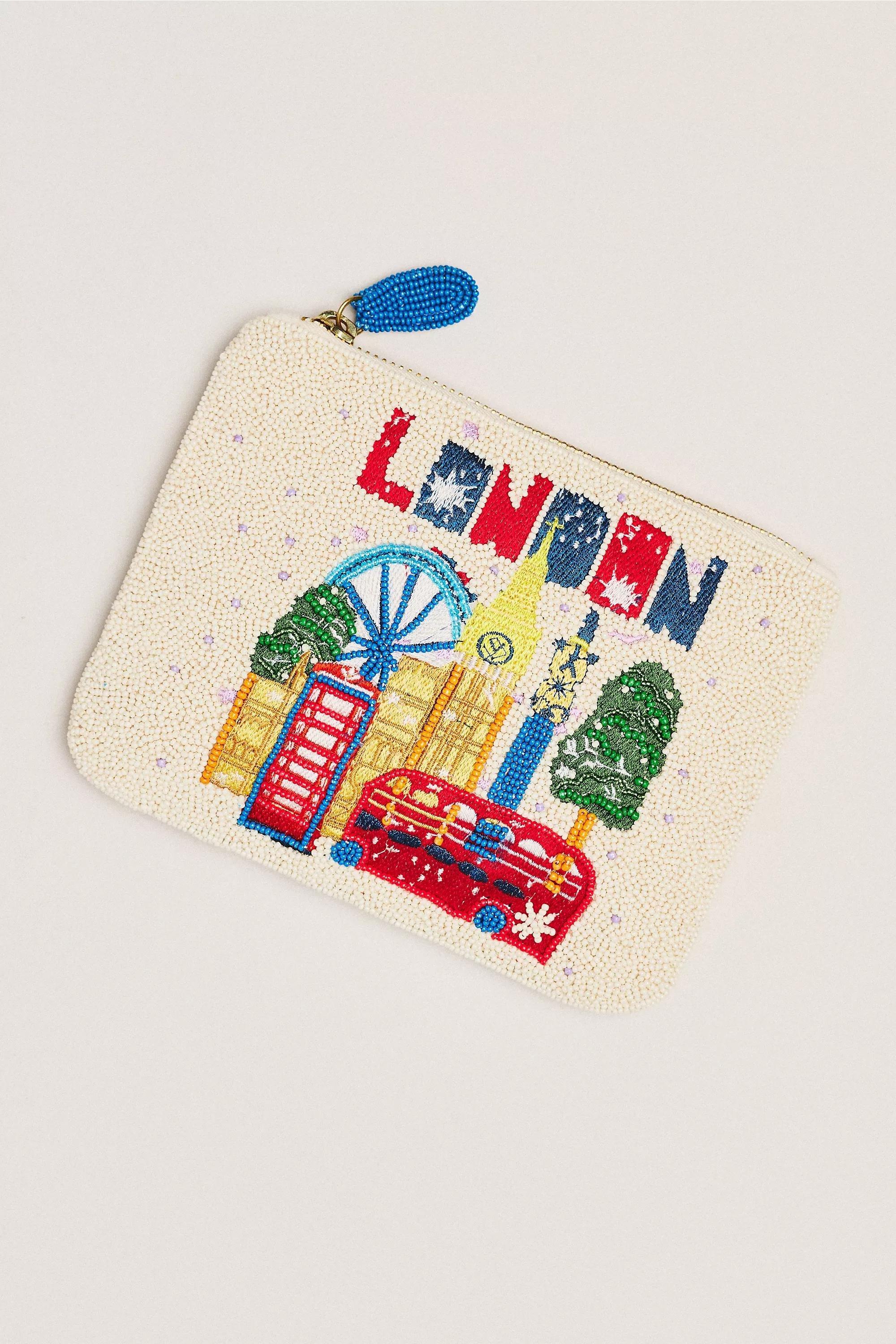 Daniella Manini Beaded City Pouch, White, A501_0012, large image number 0