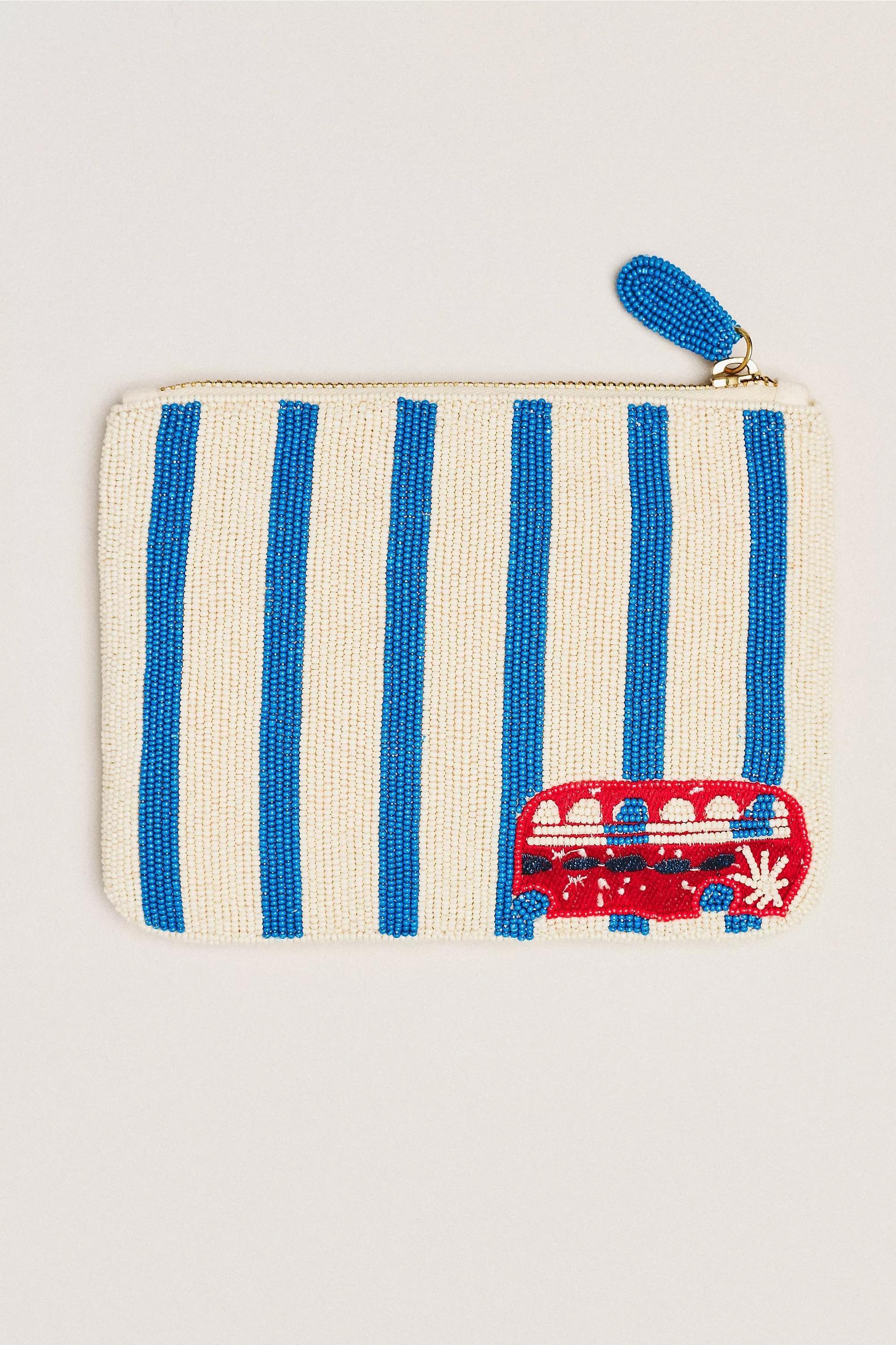 Daniella Manini Beaded City Pouch, White, A501_0012, medium