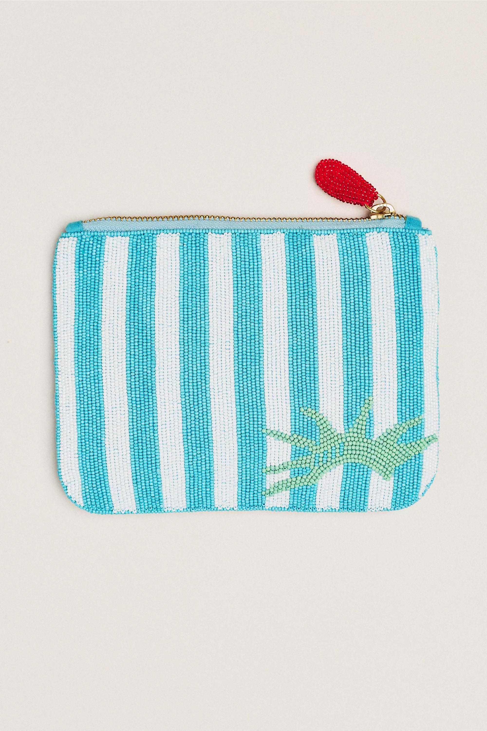 Daniella Manini Beaded City Pouch, Blue, A501_0046, medium