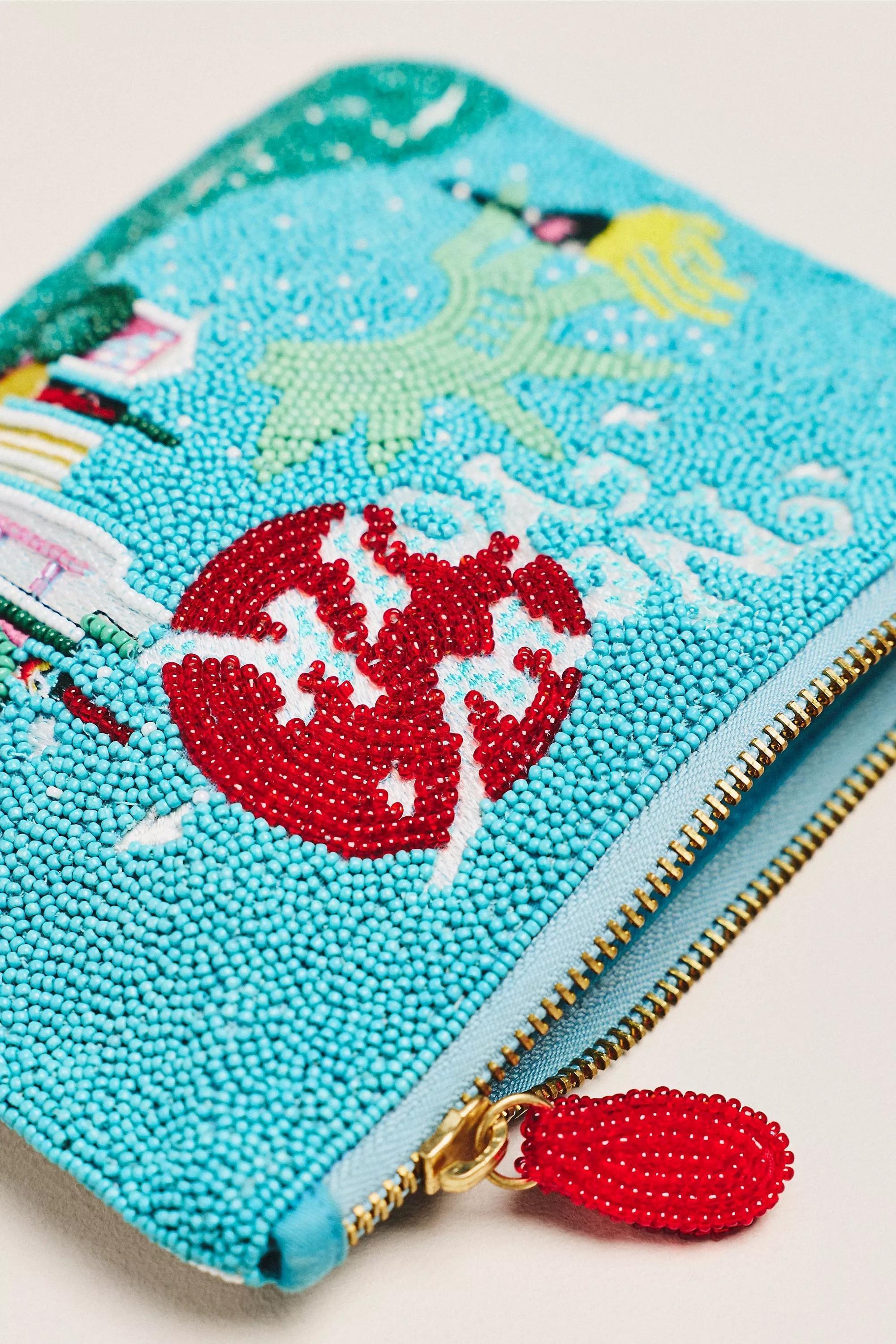 Daniella Manini Beaded City Pouch, Blue, A501_0046, large image number 2