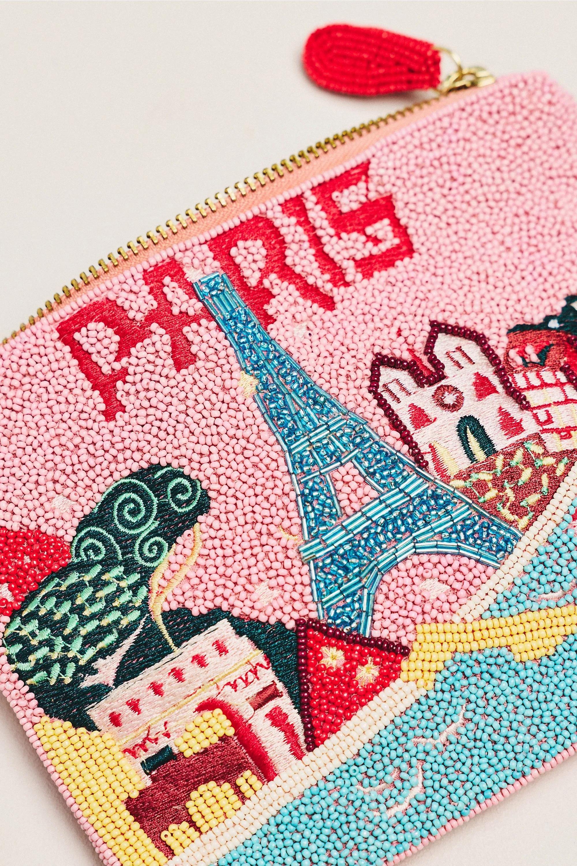 Daniella Manini Beaded City Pouch, Pink, A501_0066, large image number 2