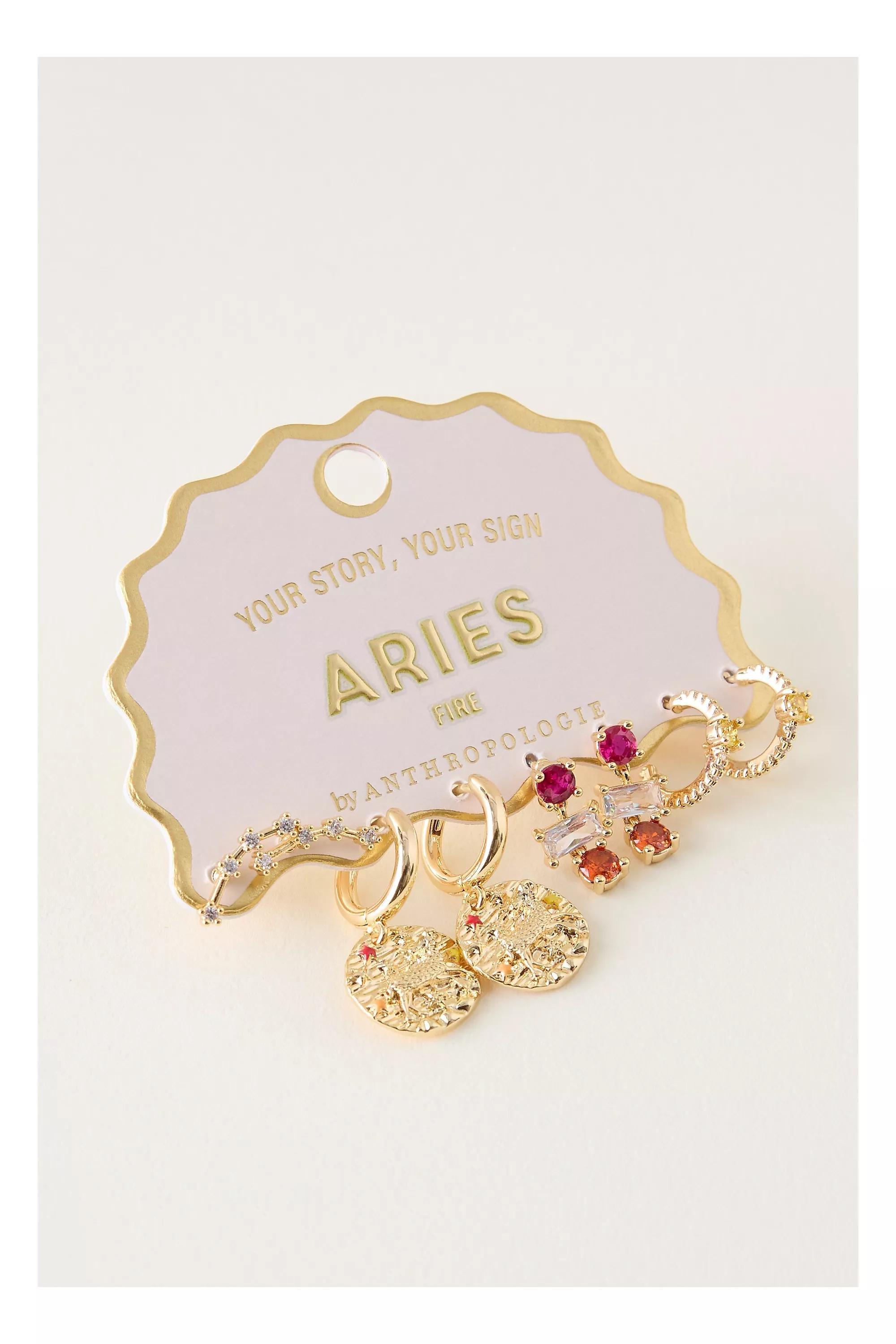 Aries Assorted Zodiac Earrings, Set Of 4, A501_0801, large image number 0